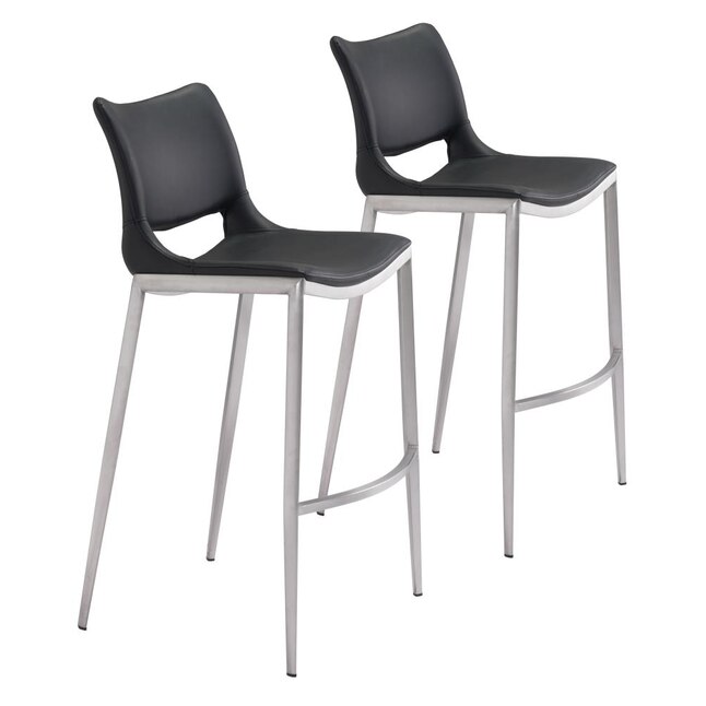 Upholstered Bar Stool In The Stools, Brushed Bar Stool Black And White