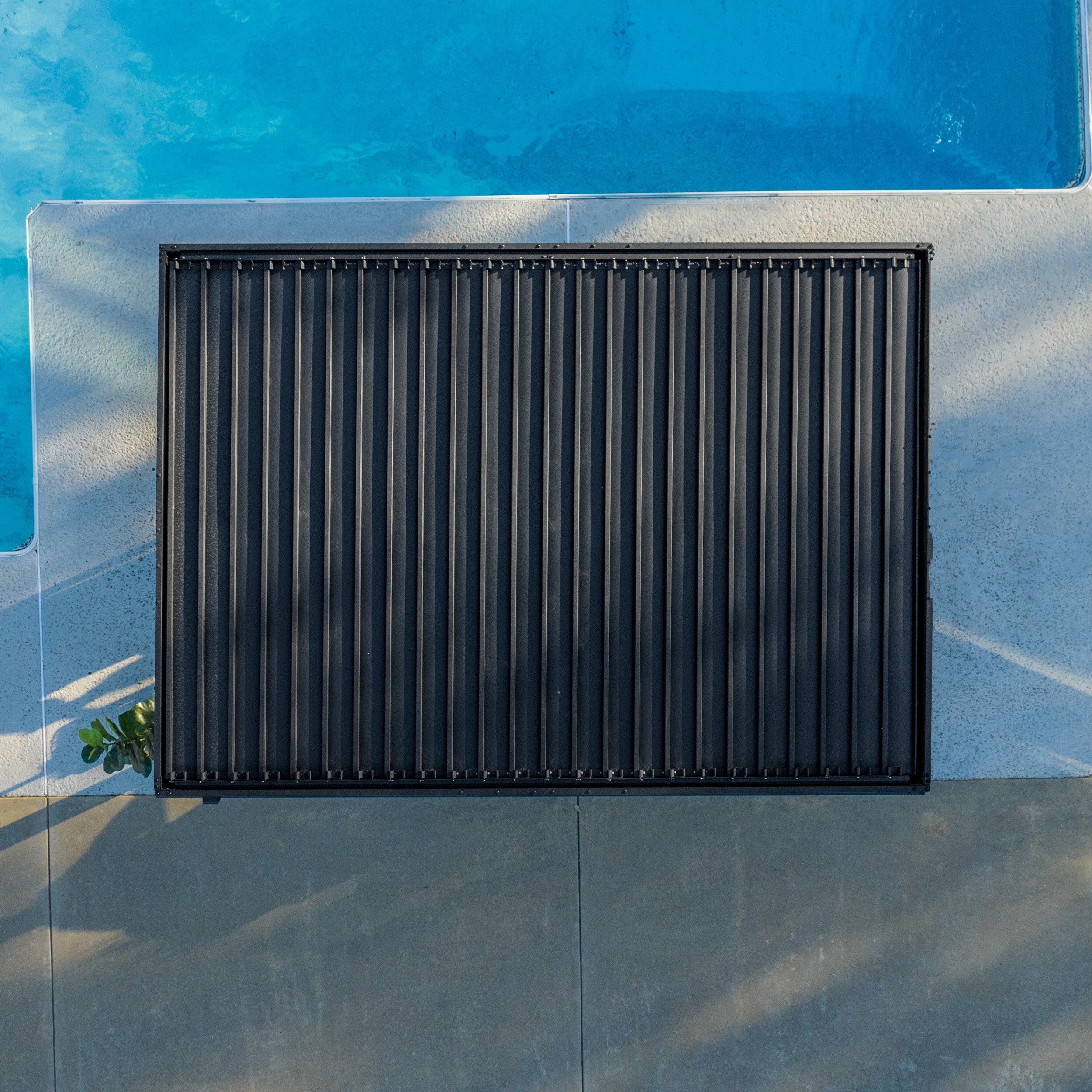 Sarasota Black Steel Louvered Pergola with Canopy