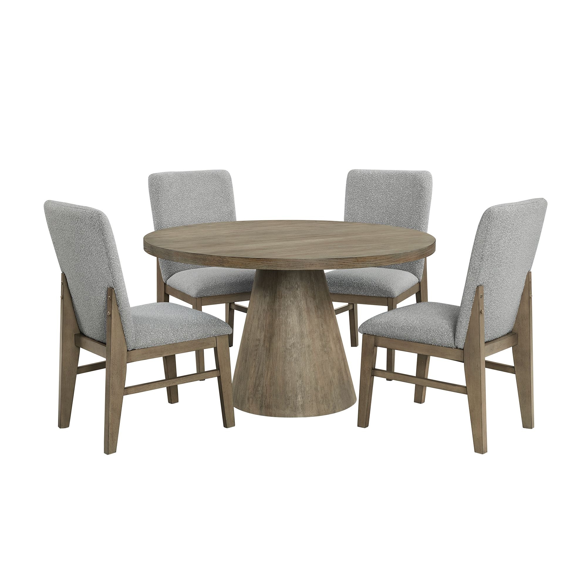 Picket House Furnishings D-1710-6-5PC Canal Grey Casual Dining Room Set with Round Table ( Seats 4 )