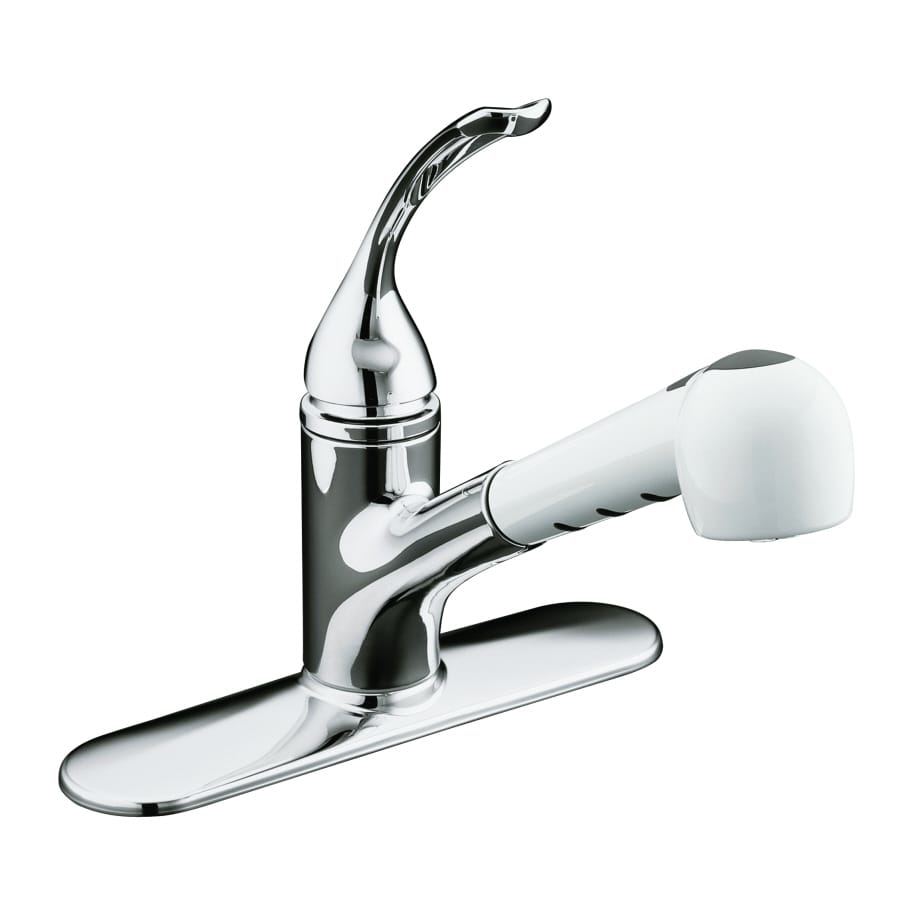 KOHLER Coralais Polished Chrome Single Handle Pull-out Kitchen Faucet ...