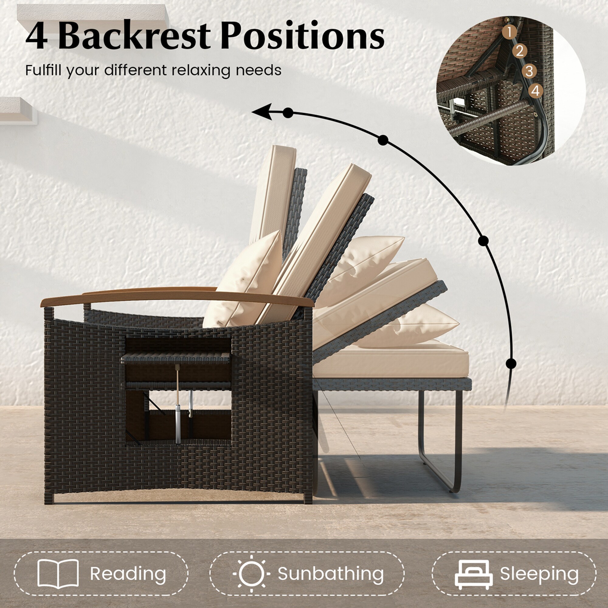 Costway LWS00074 Patio-Sofas-Daybeds - View #4