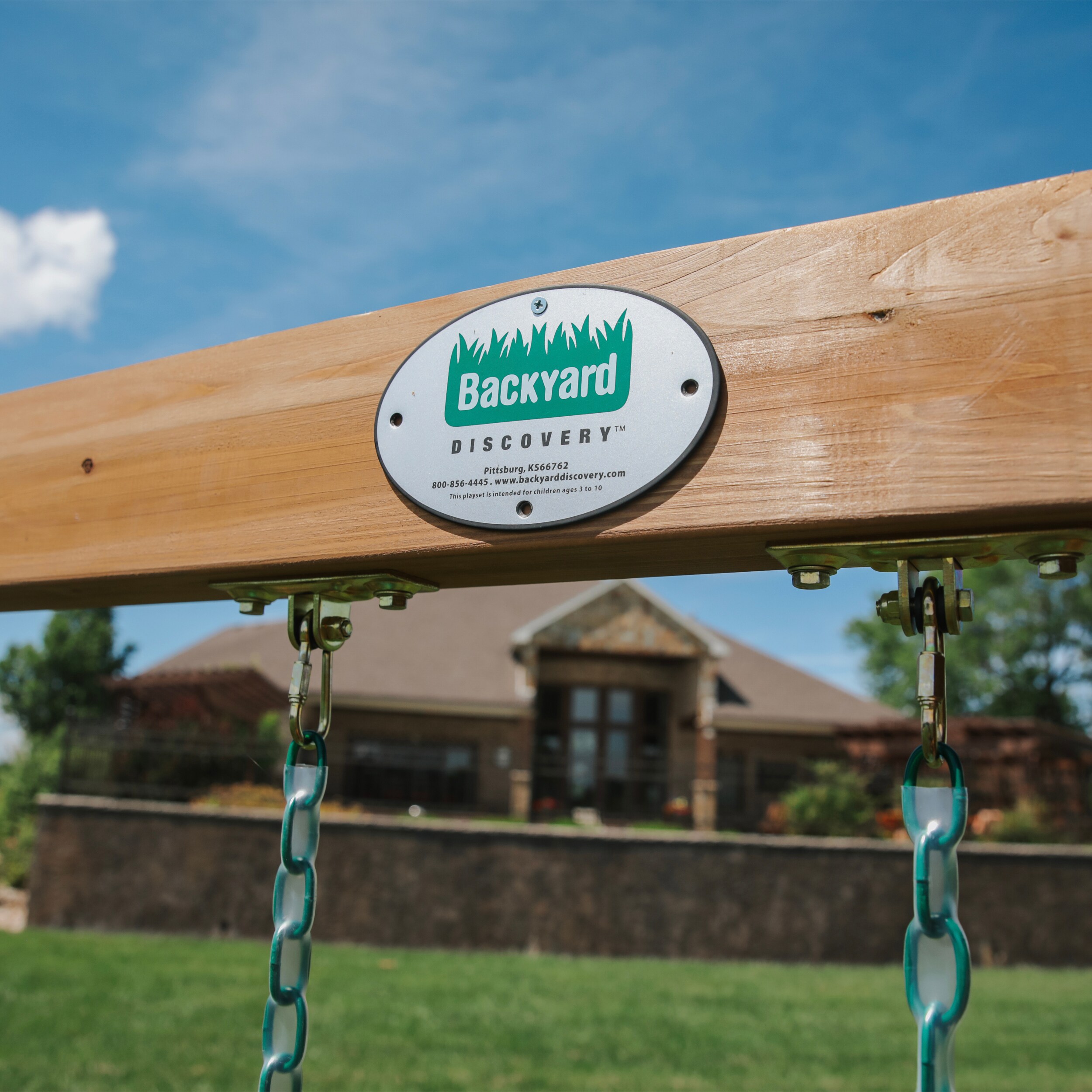 Cedar Wood Outdoor Swing Set with Slide and Fort