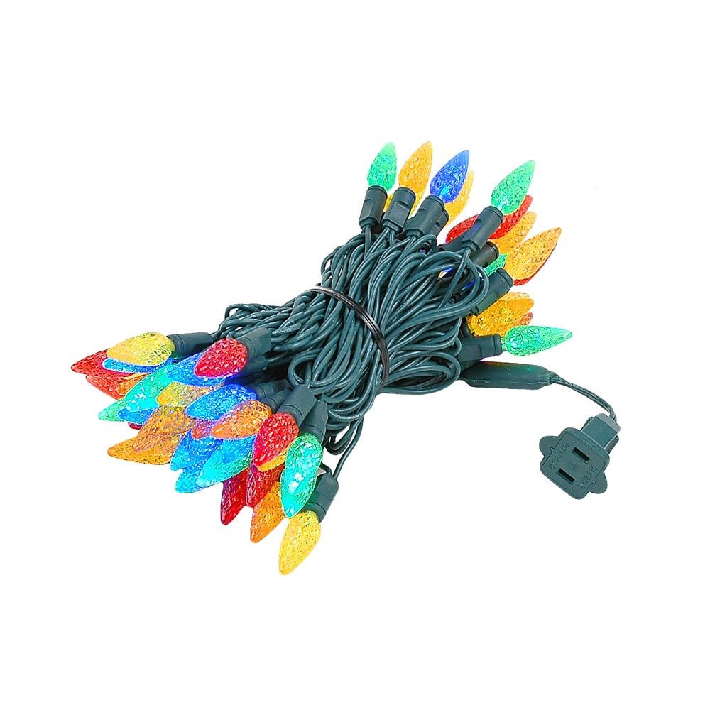 Novelty Lights CGC6LED70-G-MU ‎‎‎ 24FT 70 LED C6 LED Christmas String Lights Outdoor Christmas Tree Commercial Grade LED String Lights Permanent Christmas Lights Outdoor Tree Decorations Outdoor (Multicolor)