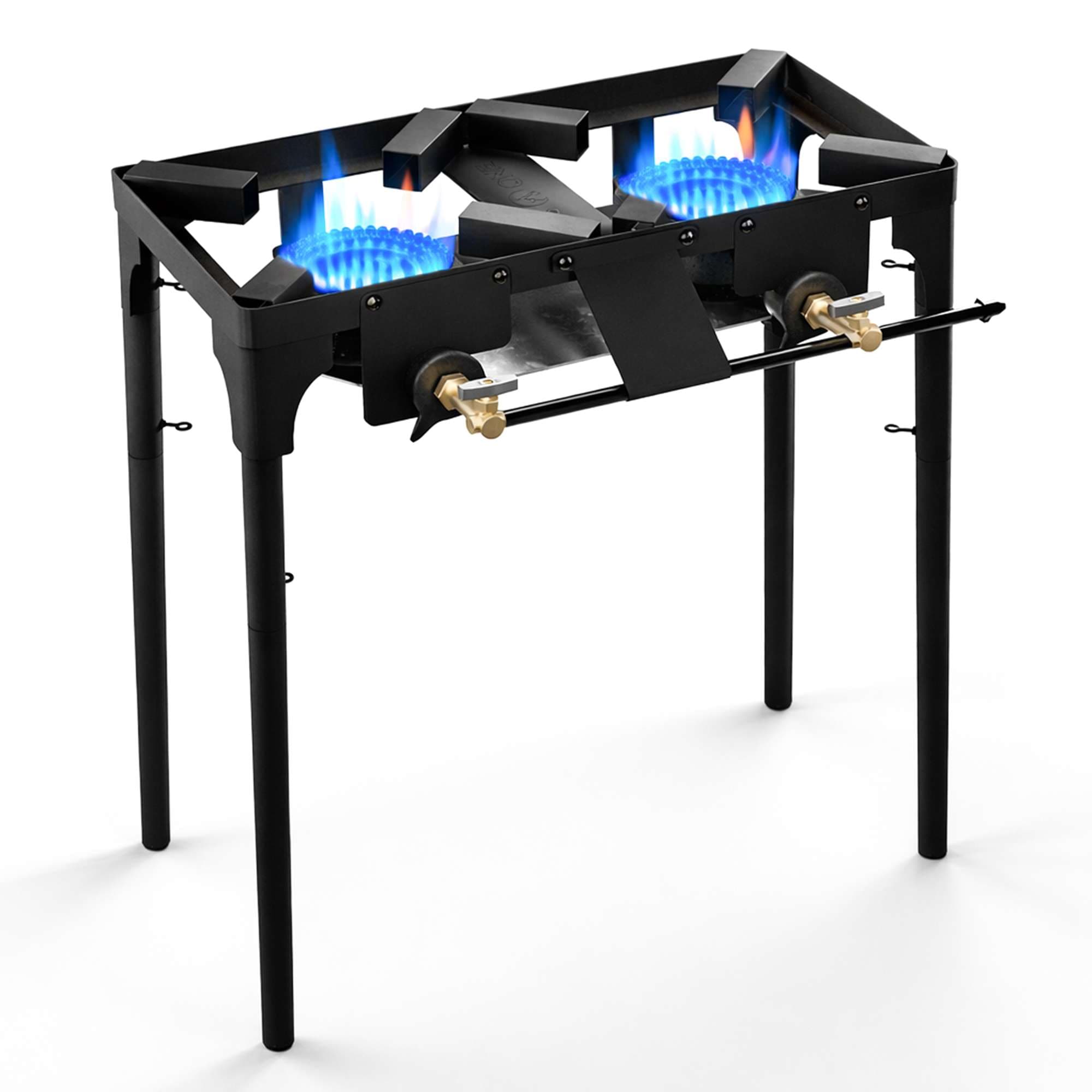  Double Propane Burner Adj Height 4-Tier Removable Legs