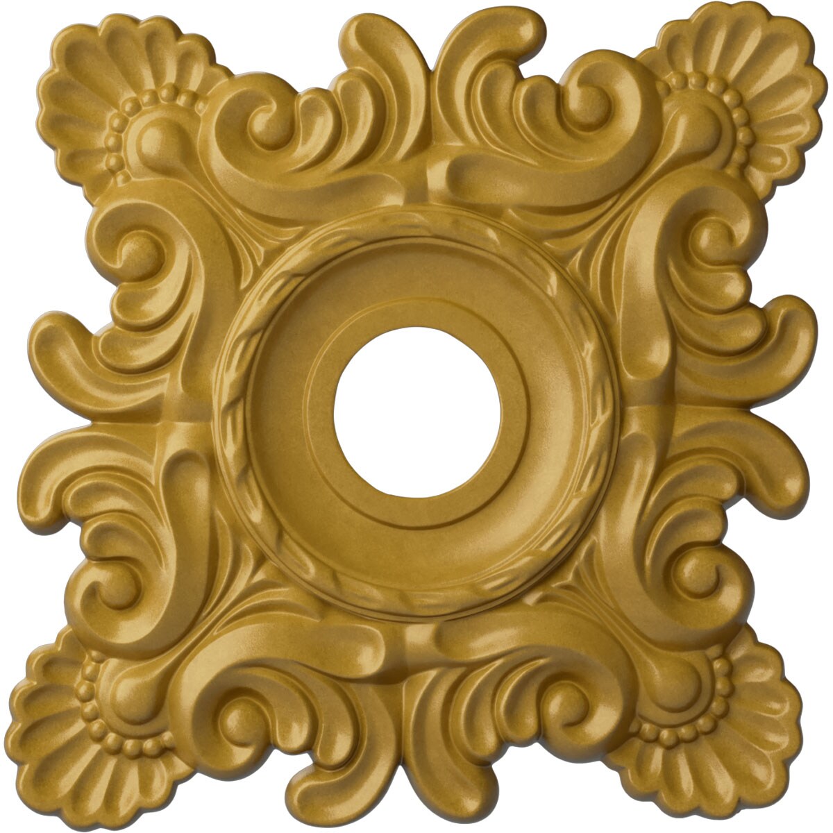 Ekena Millwork CM18CRIGS Crawley 18-in W x 18-in L Painted Iridescent Gold Polyurethane Whole Ceiling Medallion