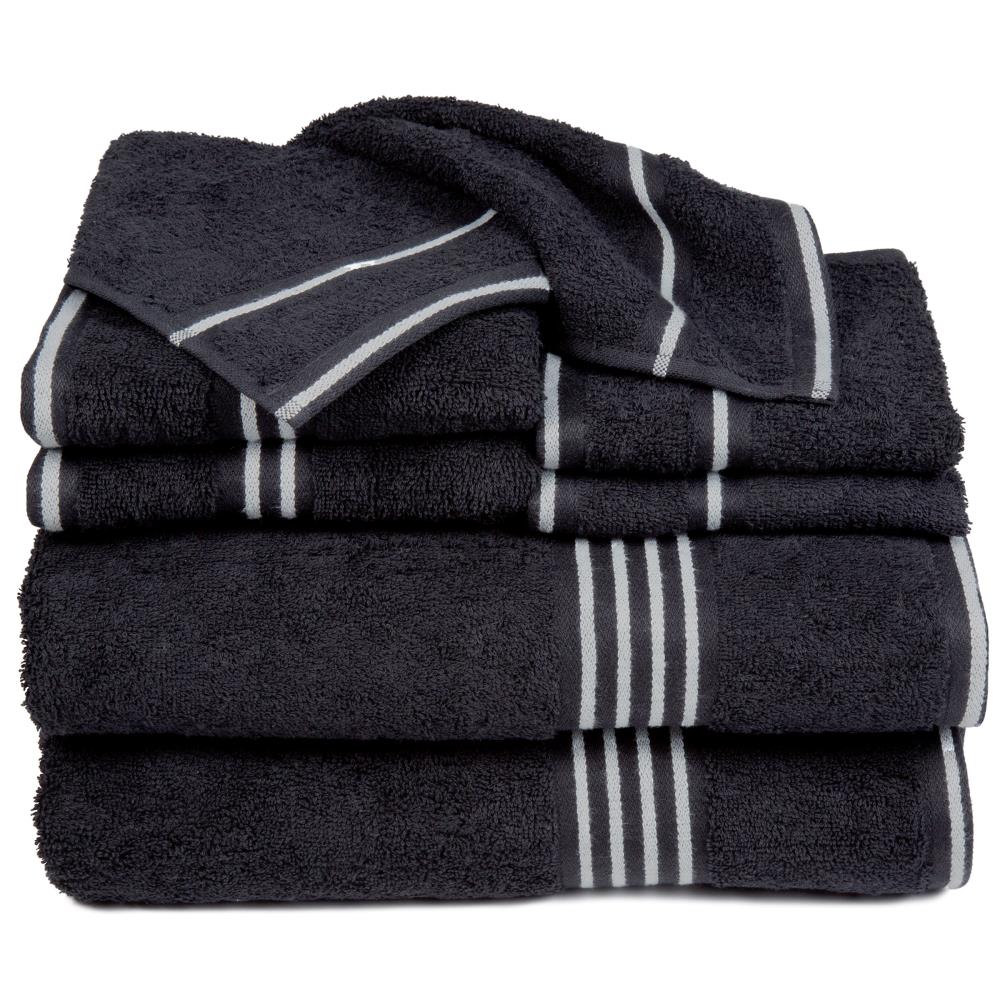 Hastings Home 8-Piece Charcoal Cotton Bath Towel Set (Bath Towels) in ...