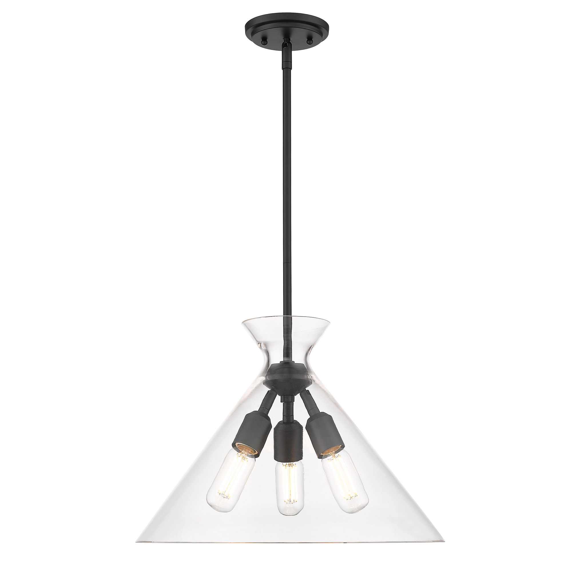 Golden Lighting 0511-3P BLK-CLR Pendant-Lights - View #3
