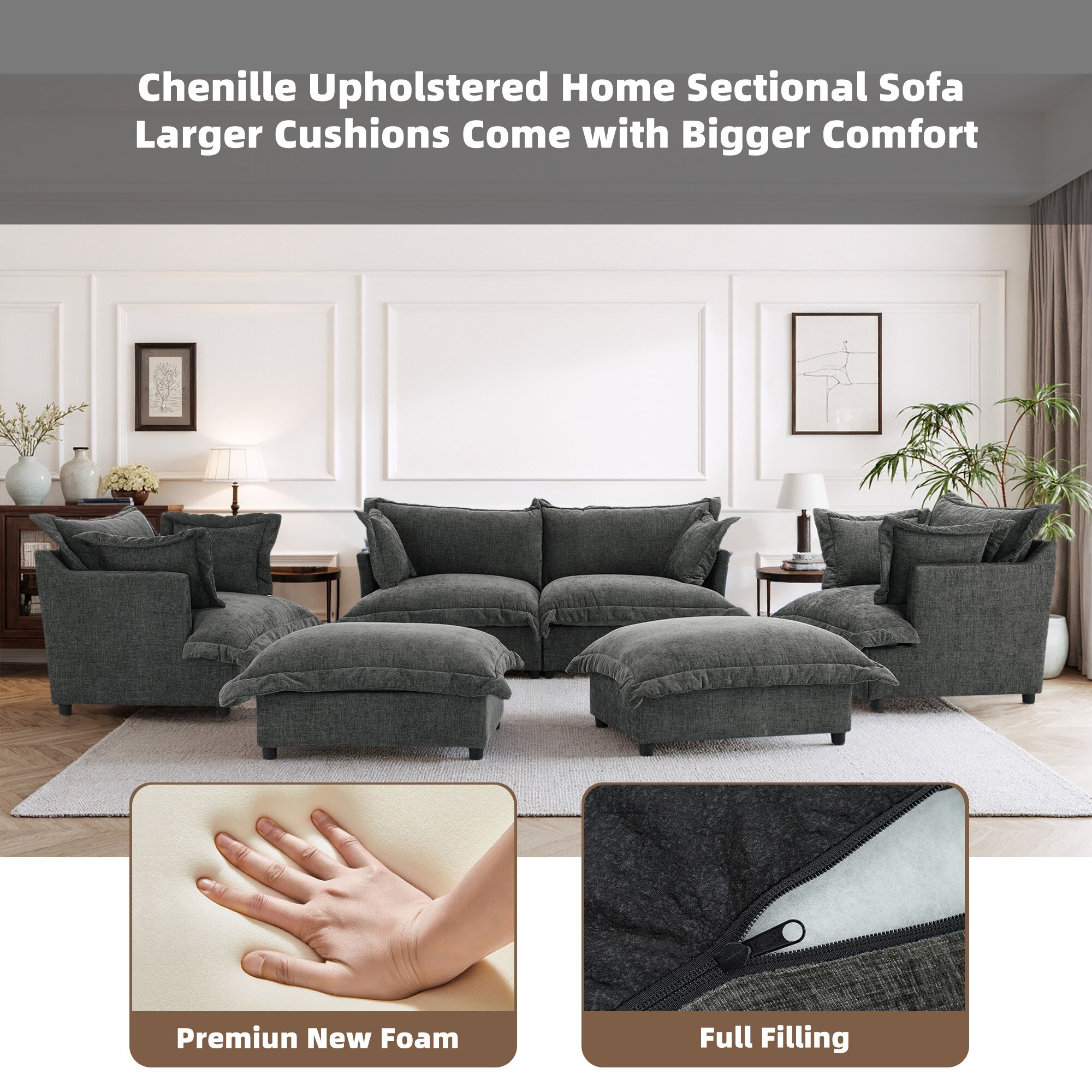Dreamsidea CS11-DGRA-LR-2SC-2OT Sofas-Loveseats - View #3
