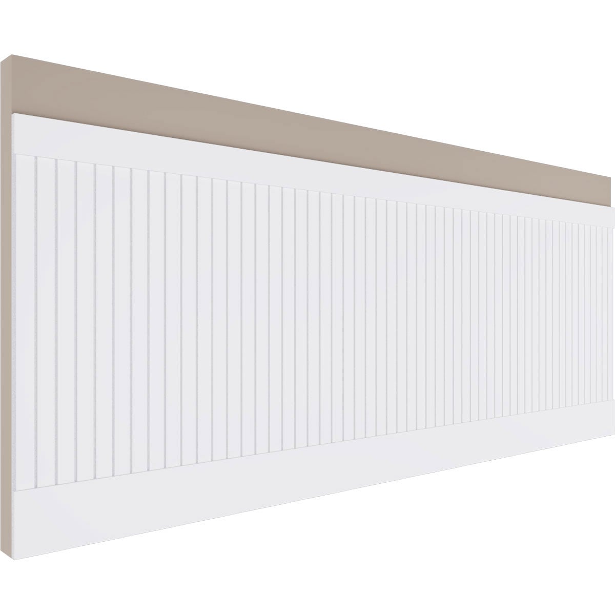 Ekena Millwork WPK36X94BBD 36-in x 94-1/2-in Smooth Paintable/Stainable White PVC Wainscoting Slat Wall Panel ( 23.64-sq ft )