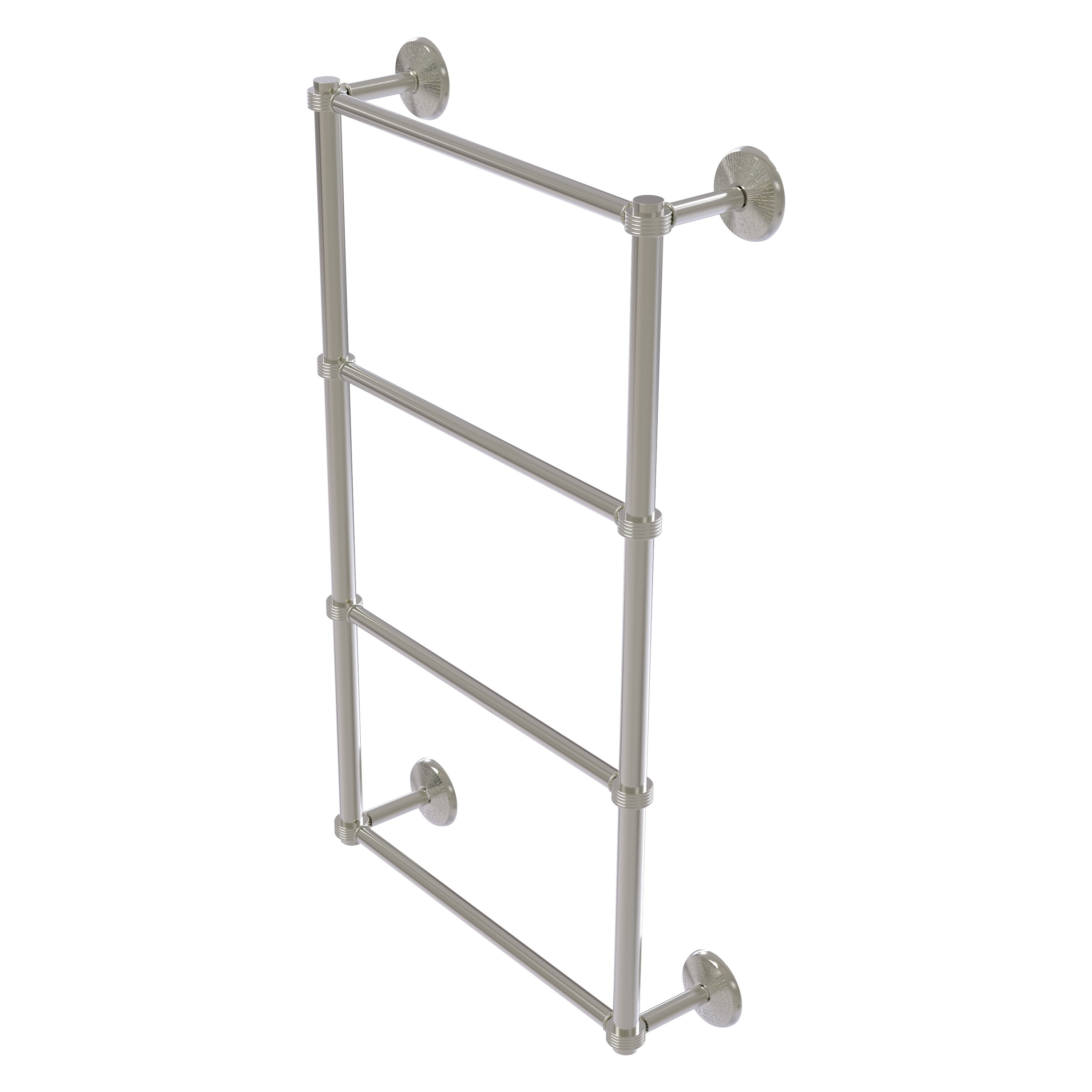 Allied Brass MC-28G-24-SN Monte Carlo 24-in double Satin Nickel Wall mount 4-tier Towel Bar