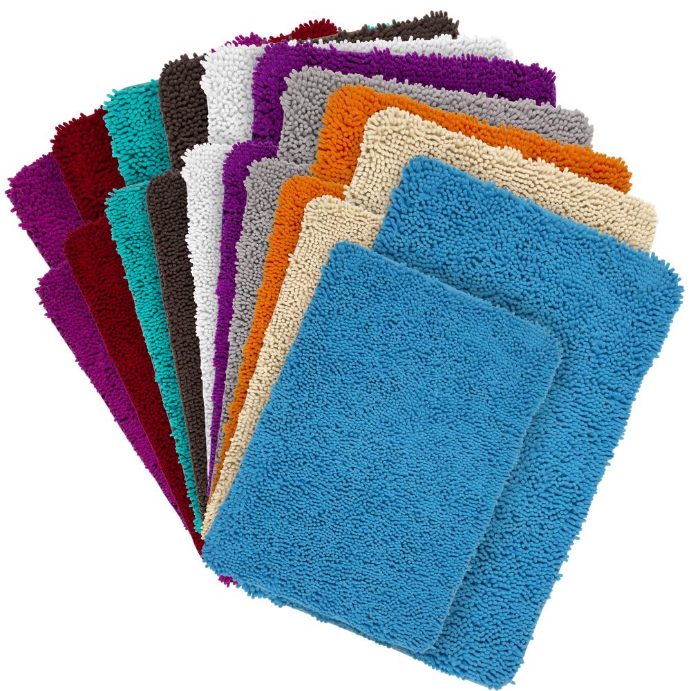 Hastings Home Bathroom Mats 60-in x 24-in Burgundy Polyester Memory Foam  Bath Mat in the Bathroom Rugs & Mats department at