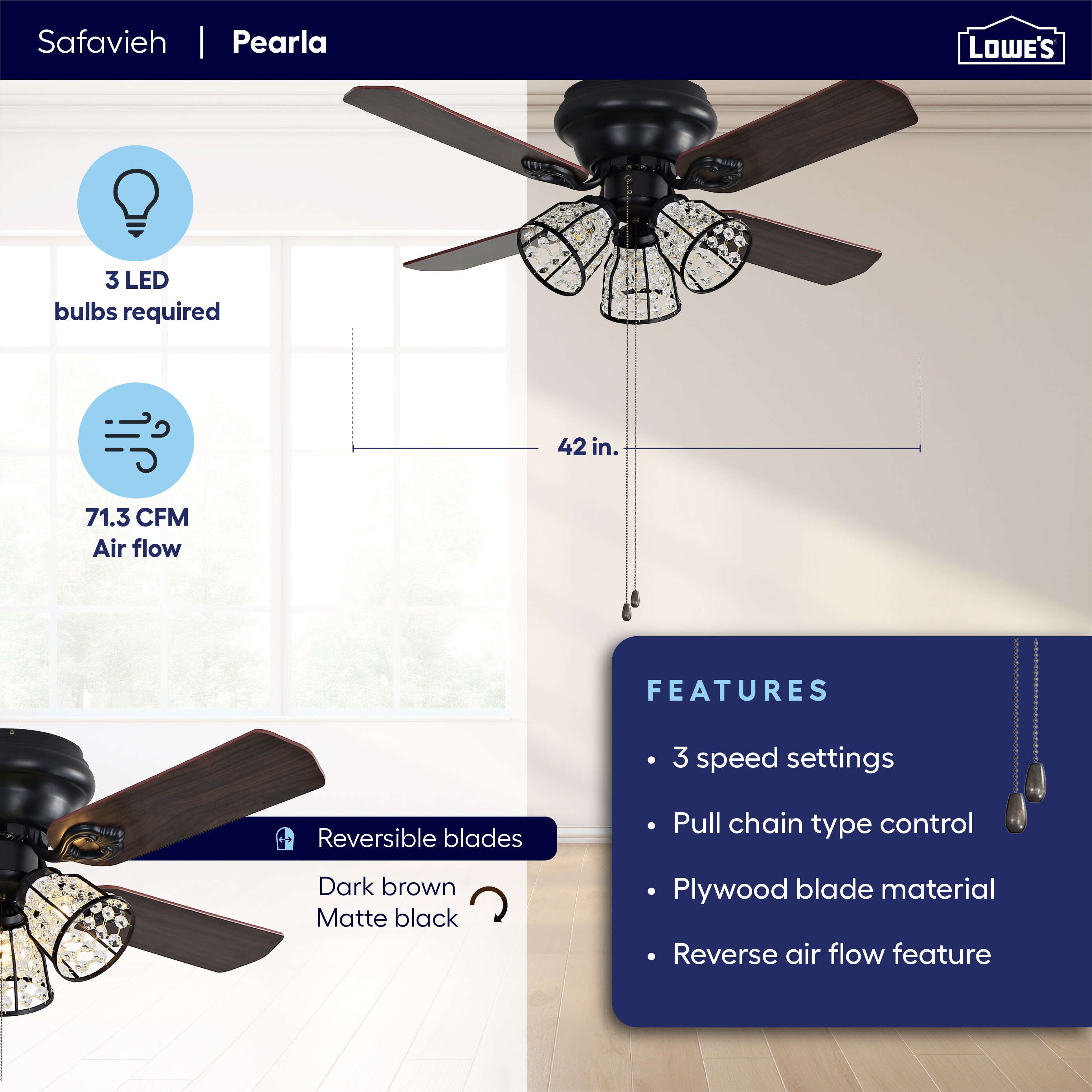 Safavieh CLF1016A Ceiling-Fans - View #2