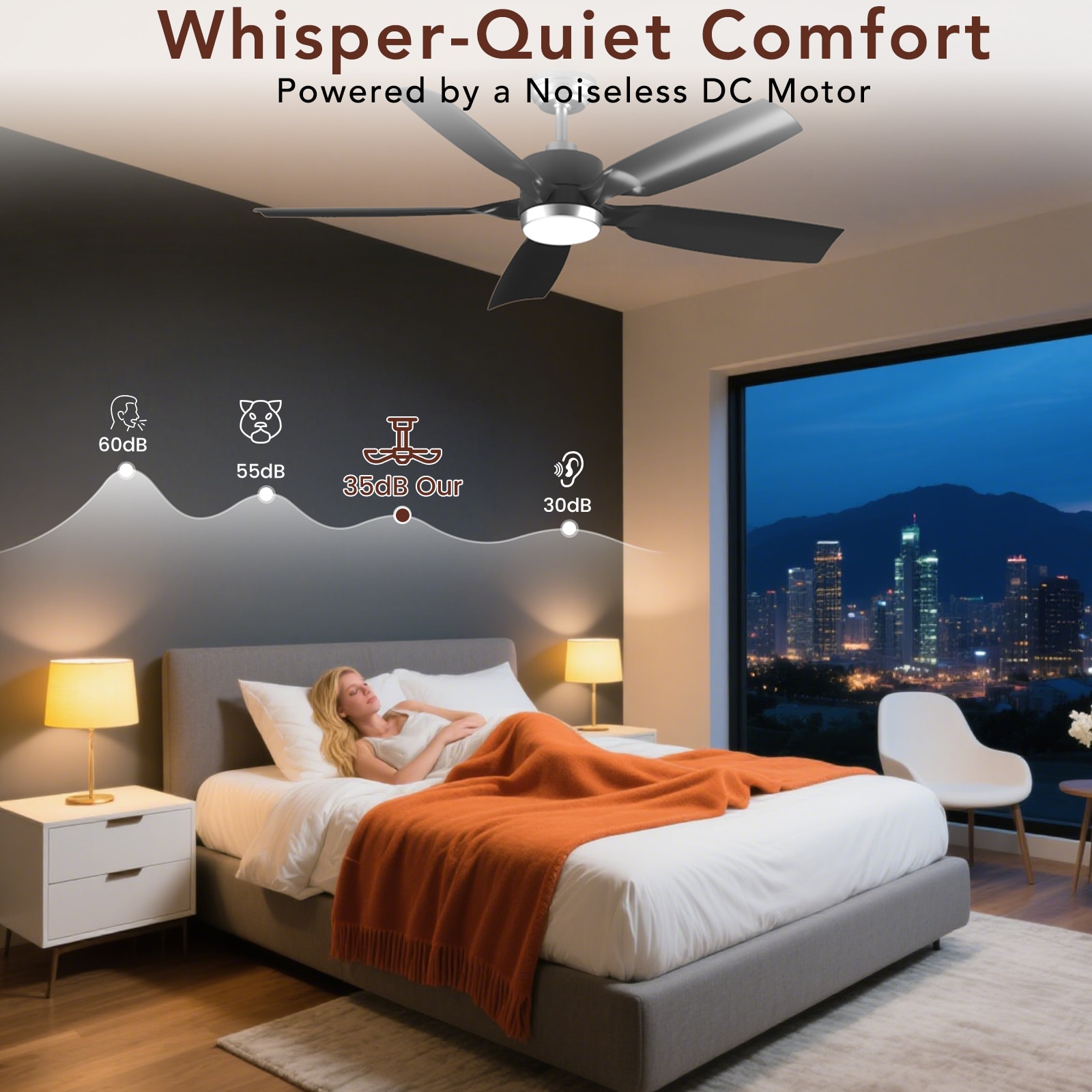 COWSAR LSCF-FL9267-BLACK Ceiling-Fans - View #7