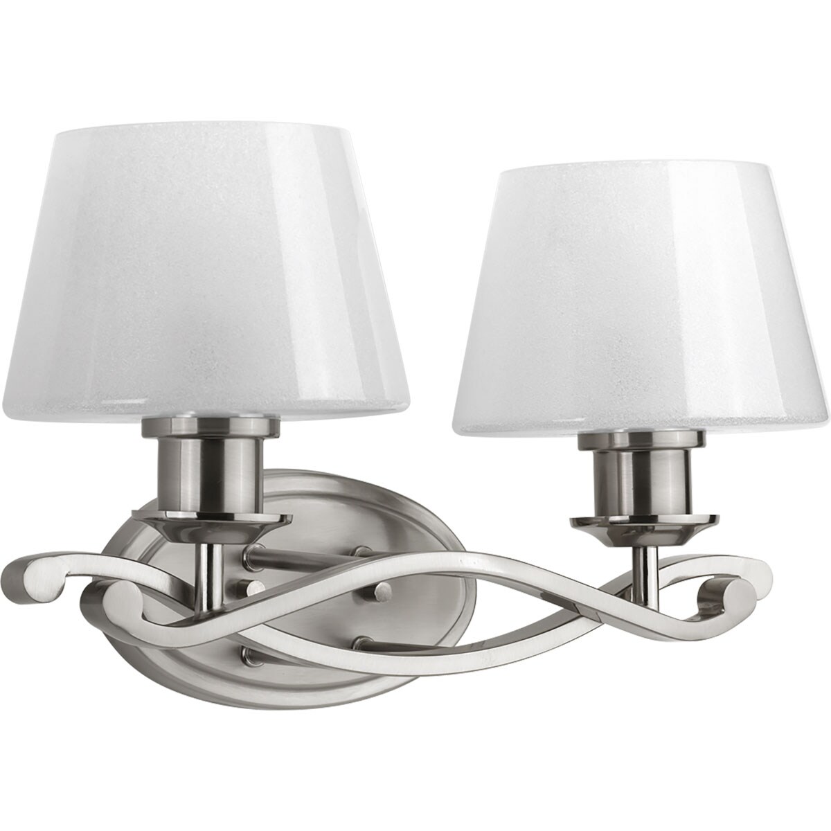 Progress Lighting P2051-09 Dazzle 2-Light Brushed Nickel Transitional Vanity Light