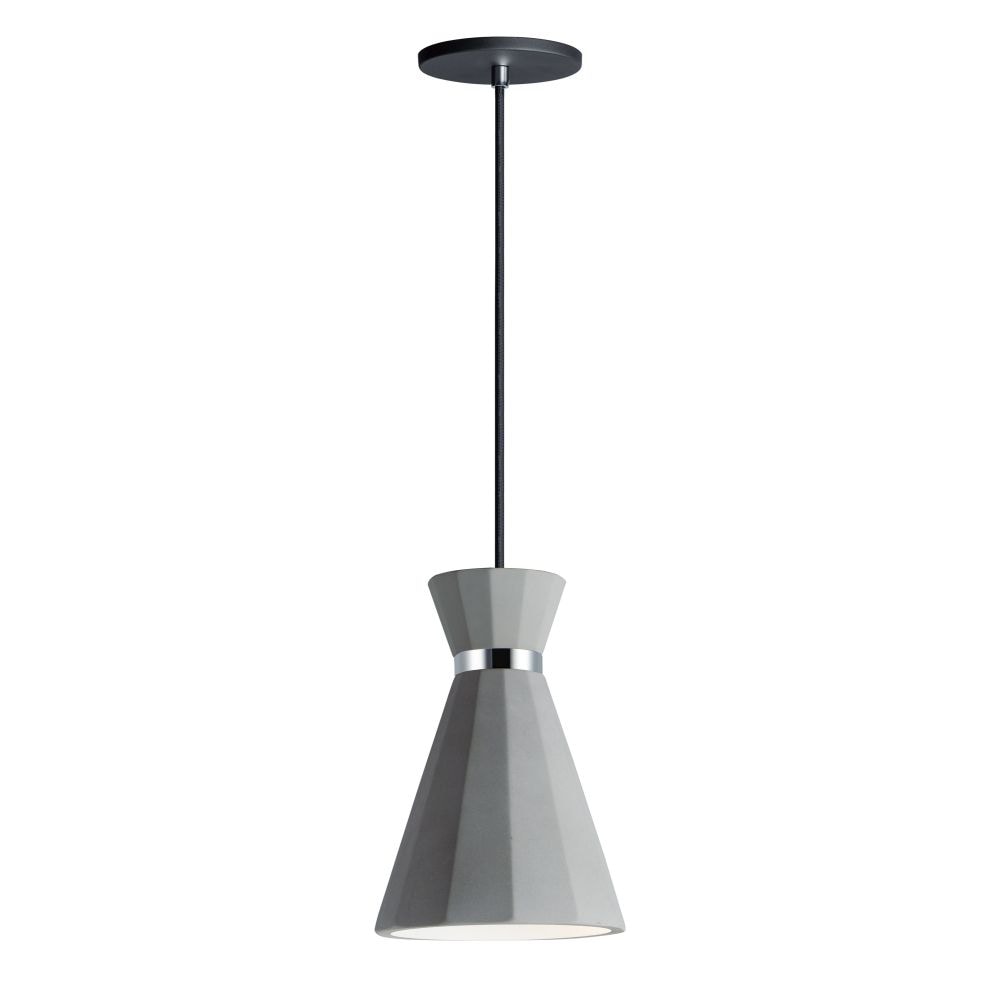 ET2 Sash 1 - Light Gray And Polished Chrome Contrastingfinishes Modern - LED Aluminum And Concrete Pendant Light