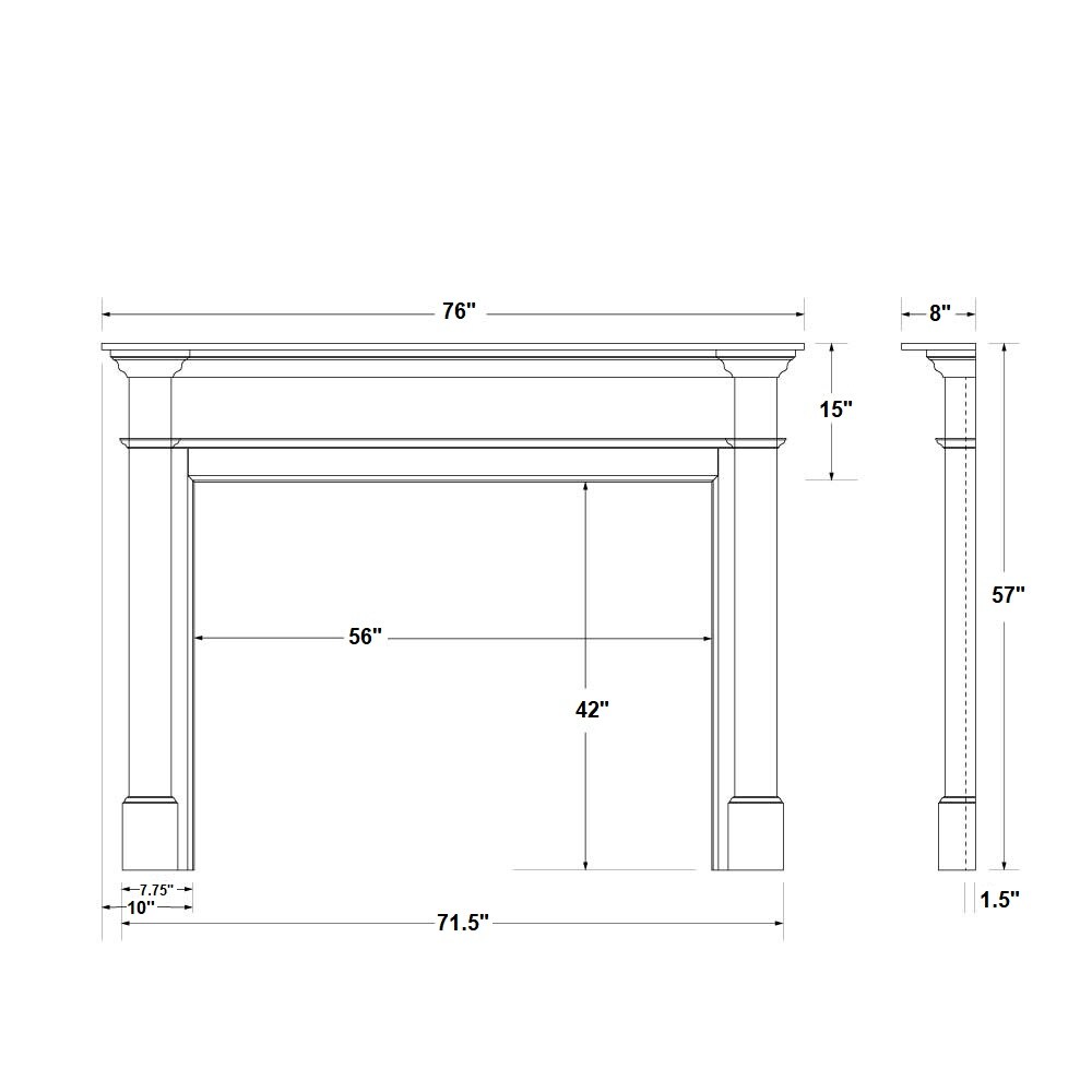 Modern Ember LAKEPORT-5642-UNF Mantel-Surrounds-Pilasters - View #5