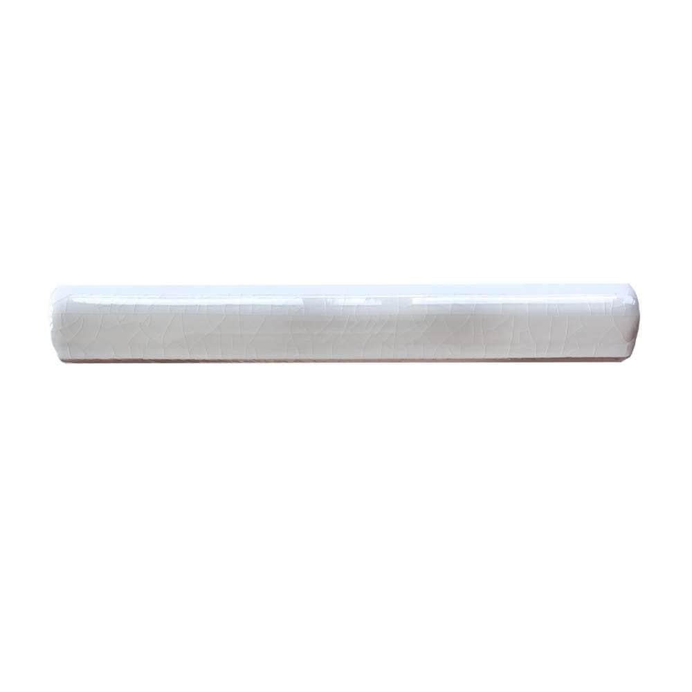 The Tile Life Frost Crackle Blanco 1-in x 6-in Glossy Ceramic Pencil Tile