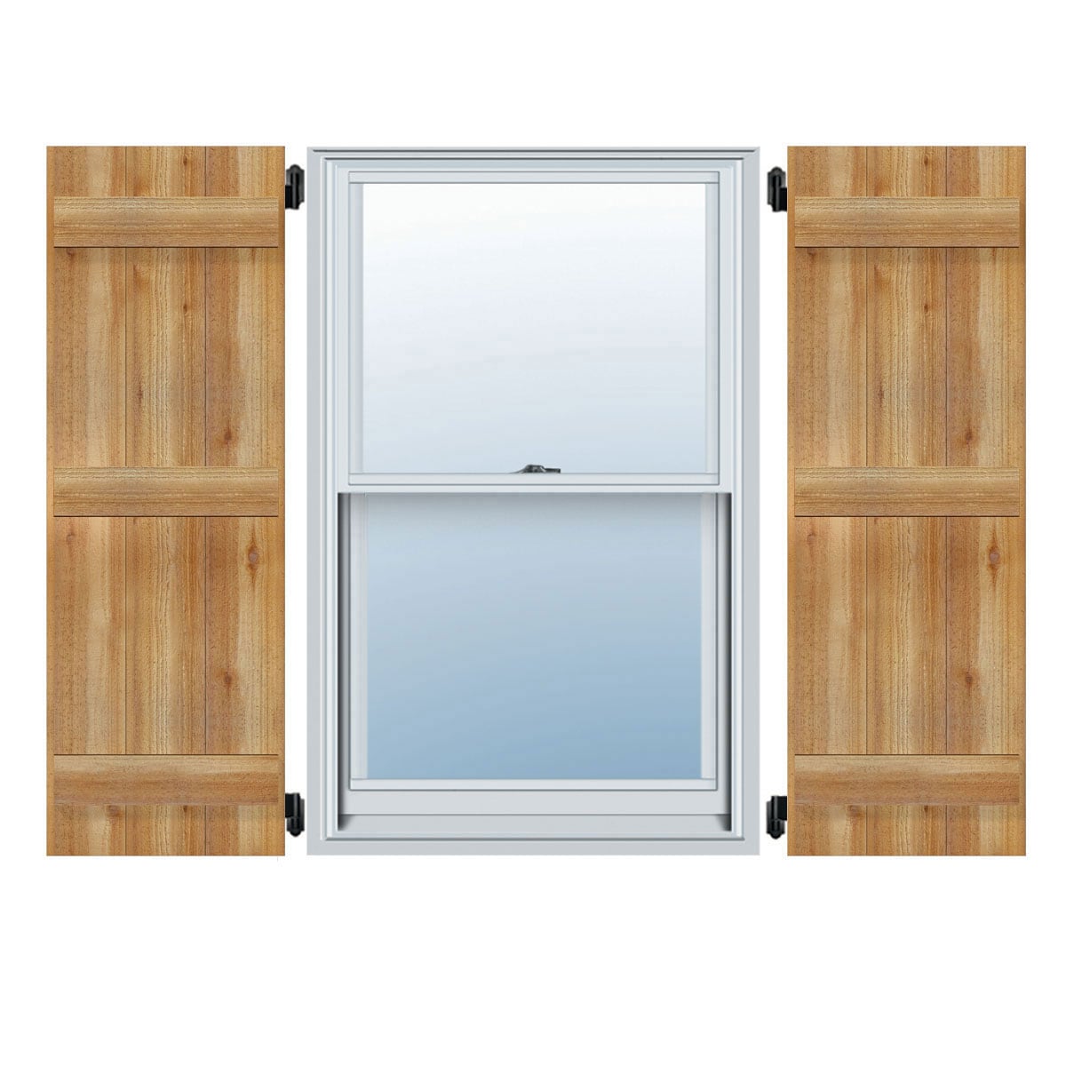 Ekena Millwork RBJ06S26X083RWR 26.875-in W x 83-in H Unfinished Paintable/Stainable Board and batten Wood Exterior Shutters ( 2 -Pack )