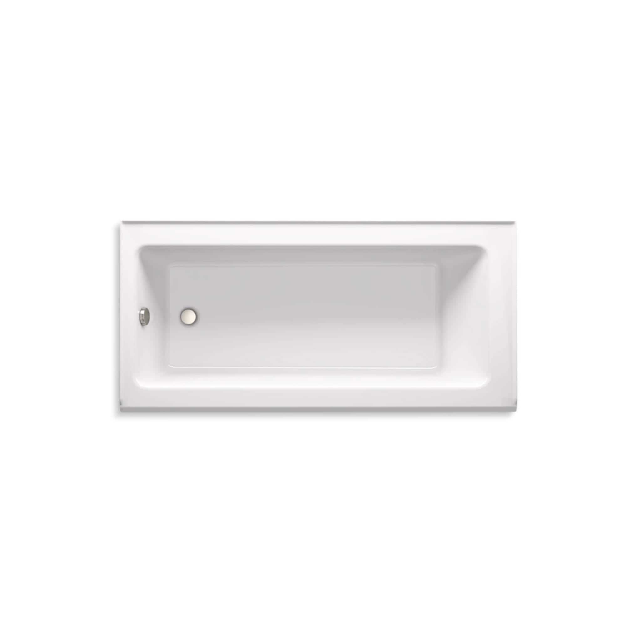 Bellwether White Cast Iron Alcove Soaking Bathtub