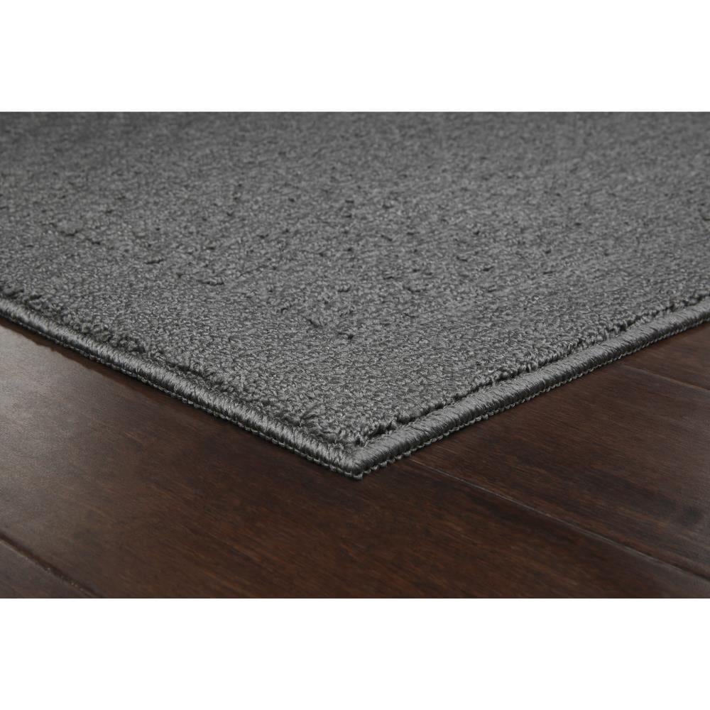 Machine Washable Custom Size Solid Bordered Grey Runner Rug Cut to