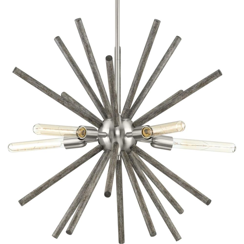 Progress Lighting Thorpe 5-Light Brushed Nickel Mid-century Chandelier