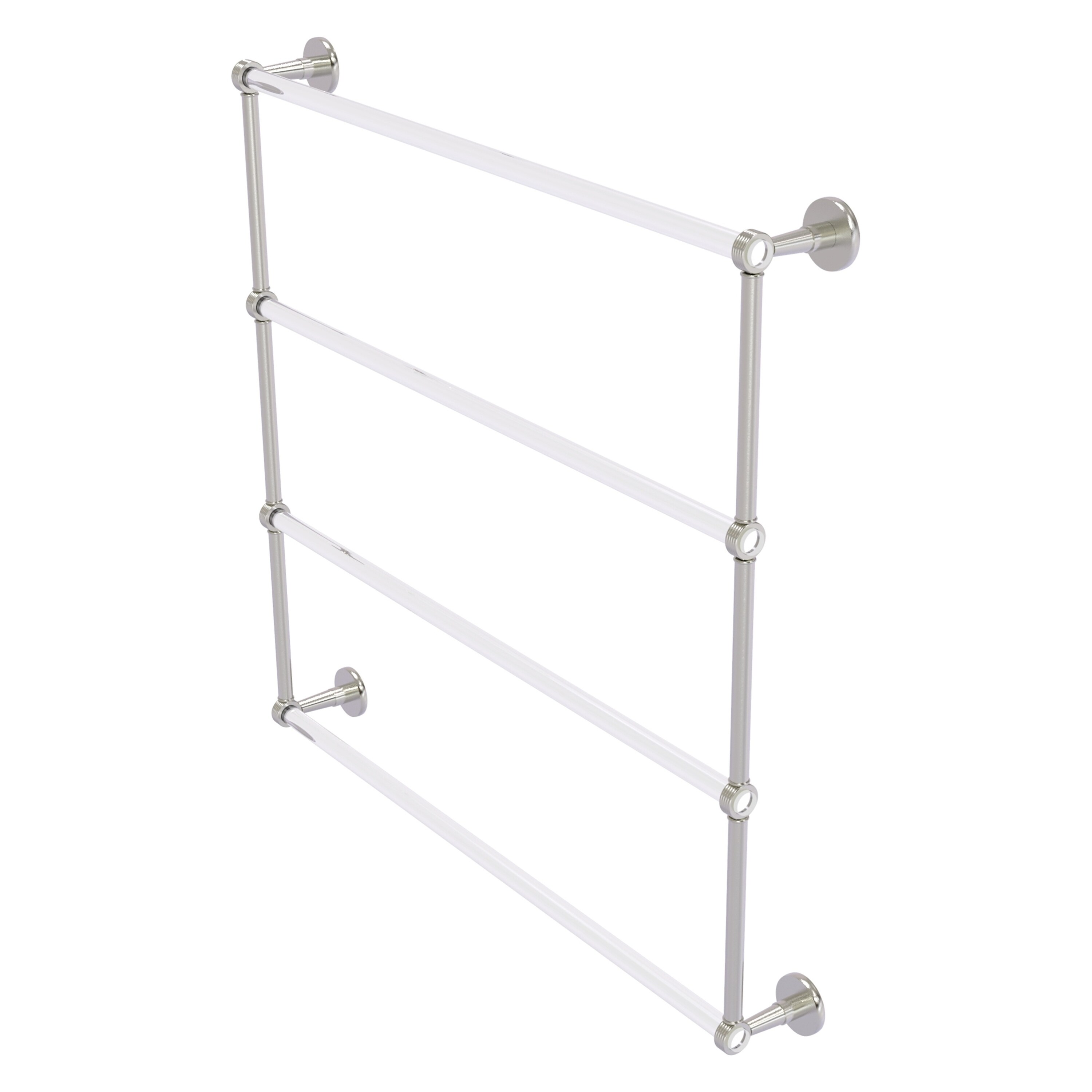 Allied Brass CV-28G-36-SN Clearview 36-in double Satin Nickel Wall mount 4-tier Towel Bar