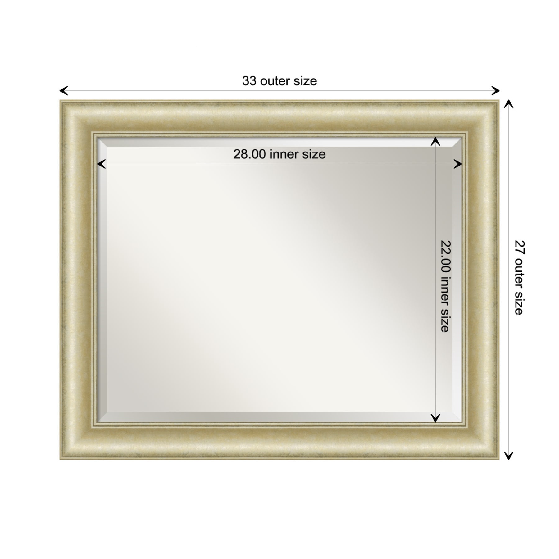 Amanti Art Textured Light Gold Frame 33-in x 27-in Rectangle Bathroom ...