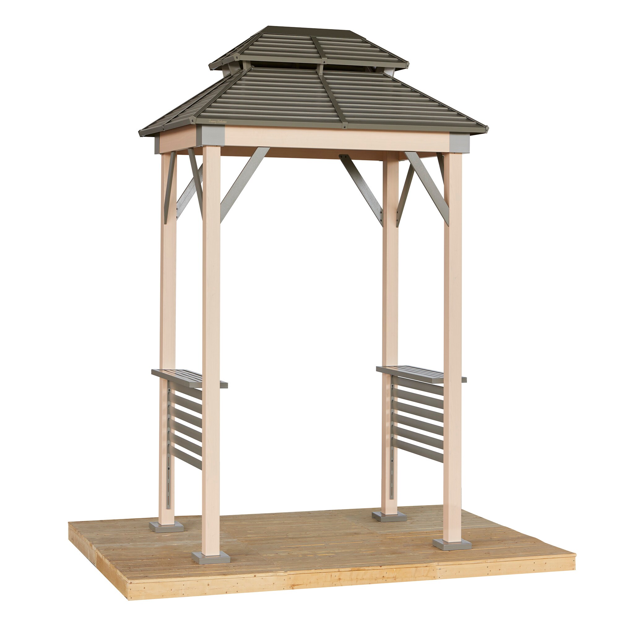 Sojag 8-ft x 6-ft Brown Aluminum Grill Gazebo with Steel Roof