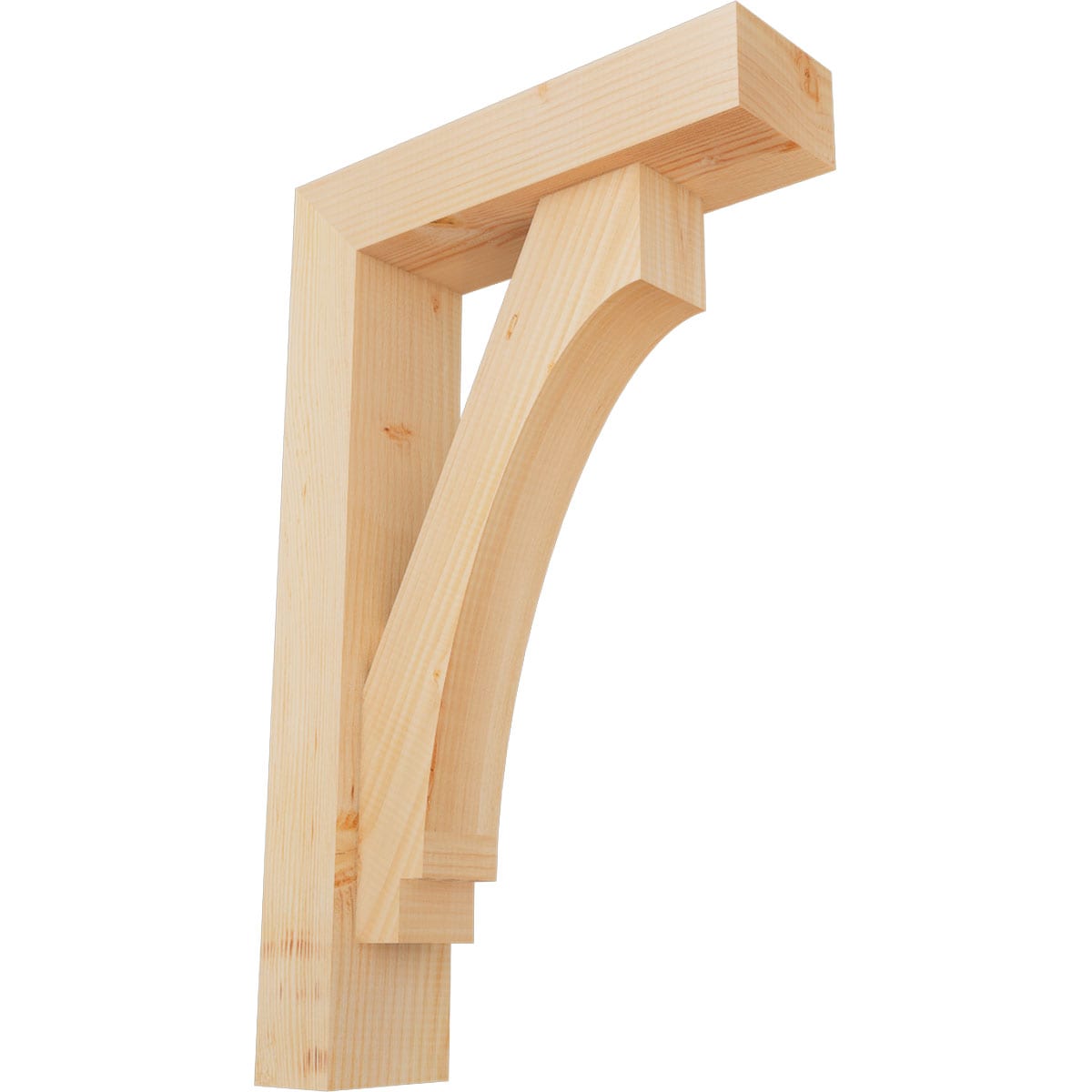 Ekena Millwork 1462940 Imperial Block Smooth Bracket with Offset Brace 5-1/2-in x 20-in x 32-in Douglas fir Brown Wood Standard bracket