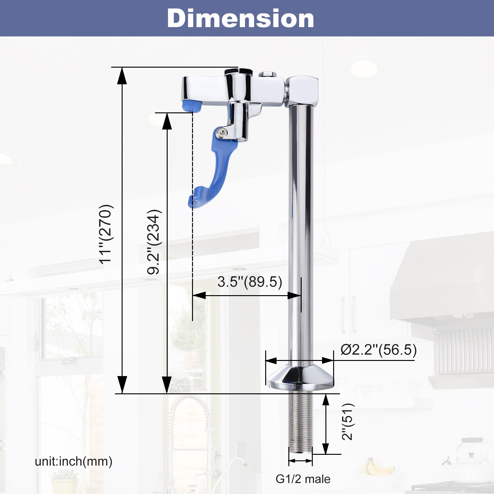 WOWOW 9.2 in. Commercial Deck Mounted High-arc Brass Glass Filler