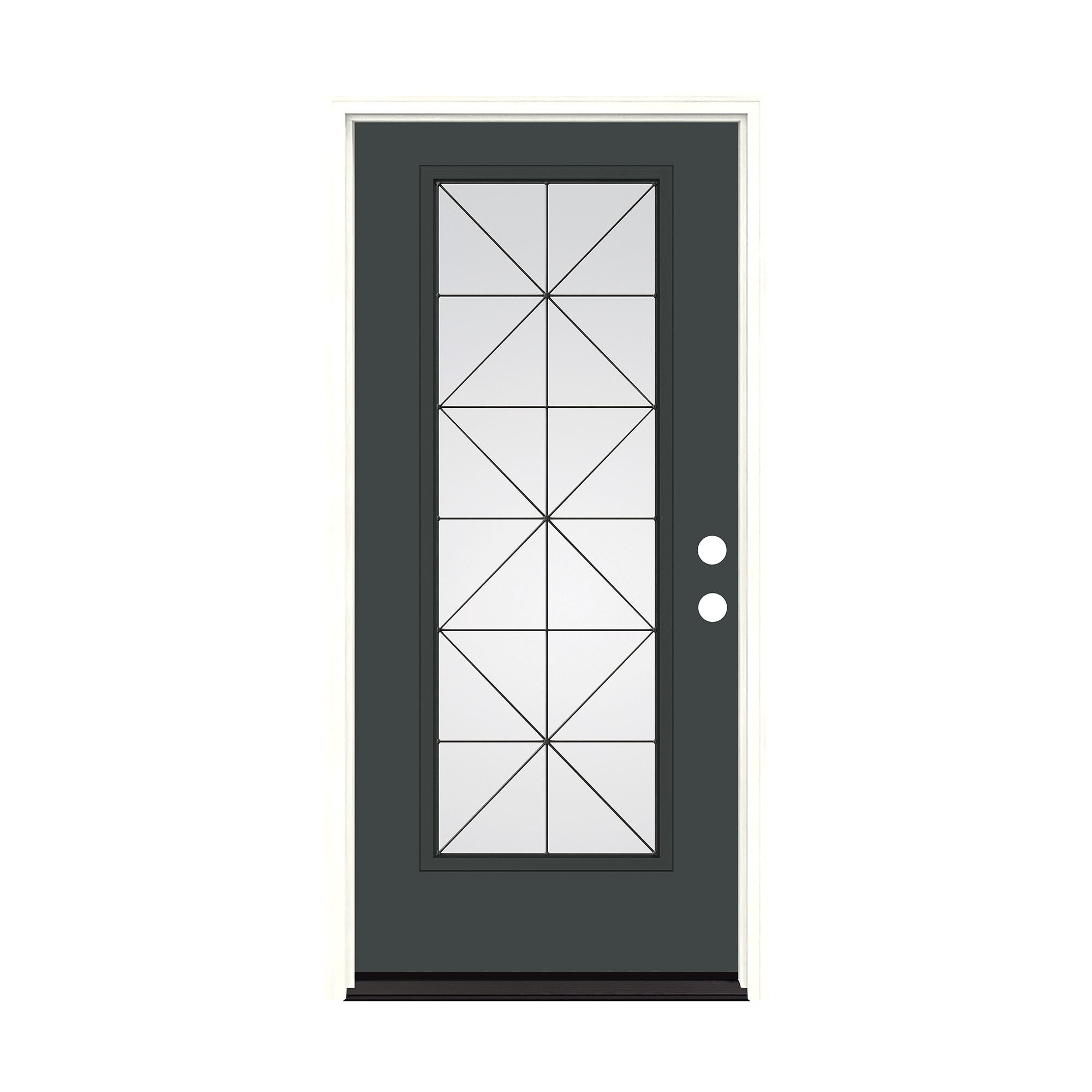 Therma-Tru CALIX 36-in x 80-in Fiberglass Full Lite Prehung Front Door with Brickmould Insulating Core