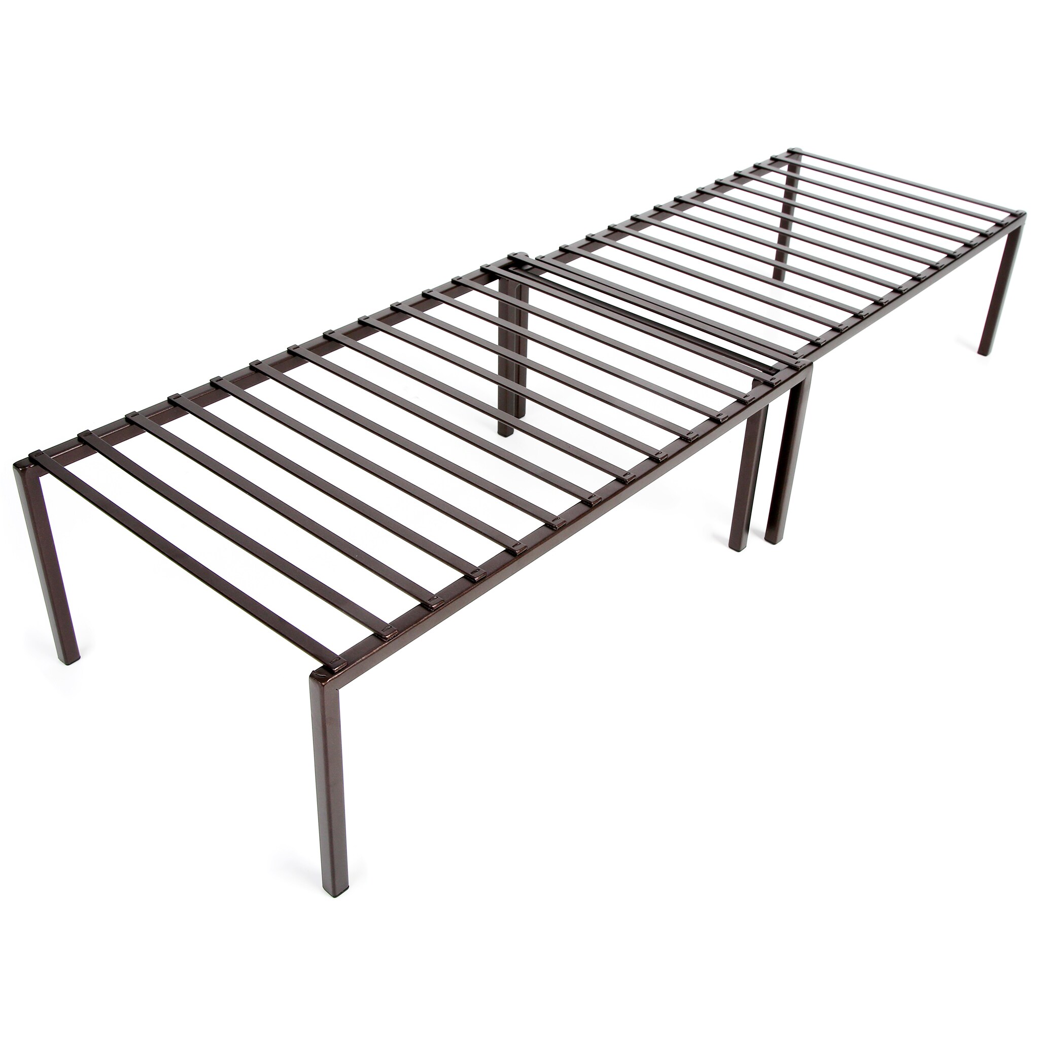 Smart Design 8423188 16-Inches W x 5.25-Inches H x 16-Inches D Freestanding Bronze Metal Helper shelf