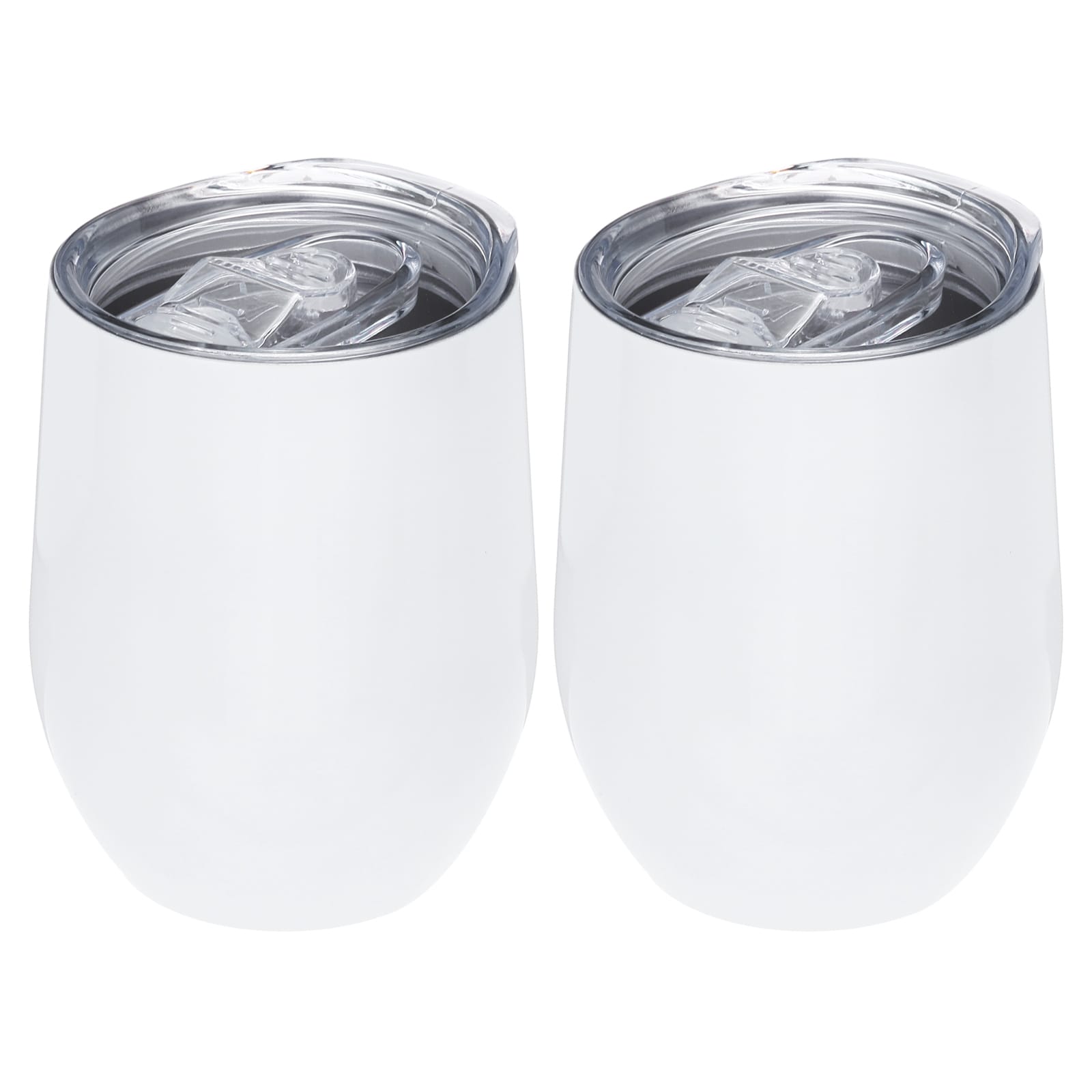 PATIKIL 12oz Sublimation Glitter Wine Tumbler 2pcs Stainless Steel Double Wall Insulated Sublimation Cups with Lid for Wine Coffee Cocktails White