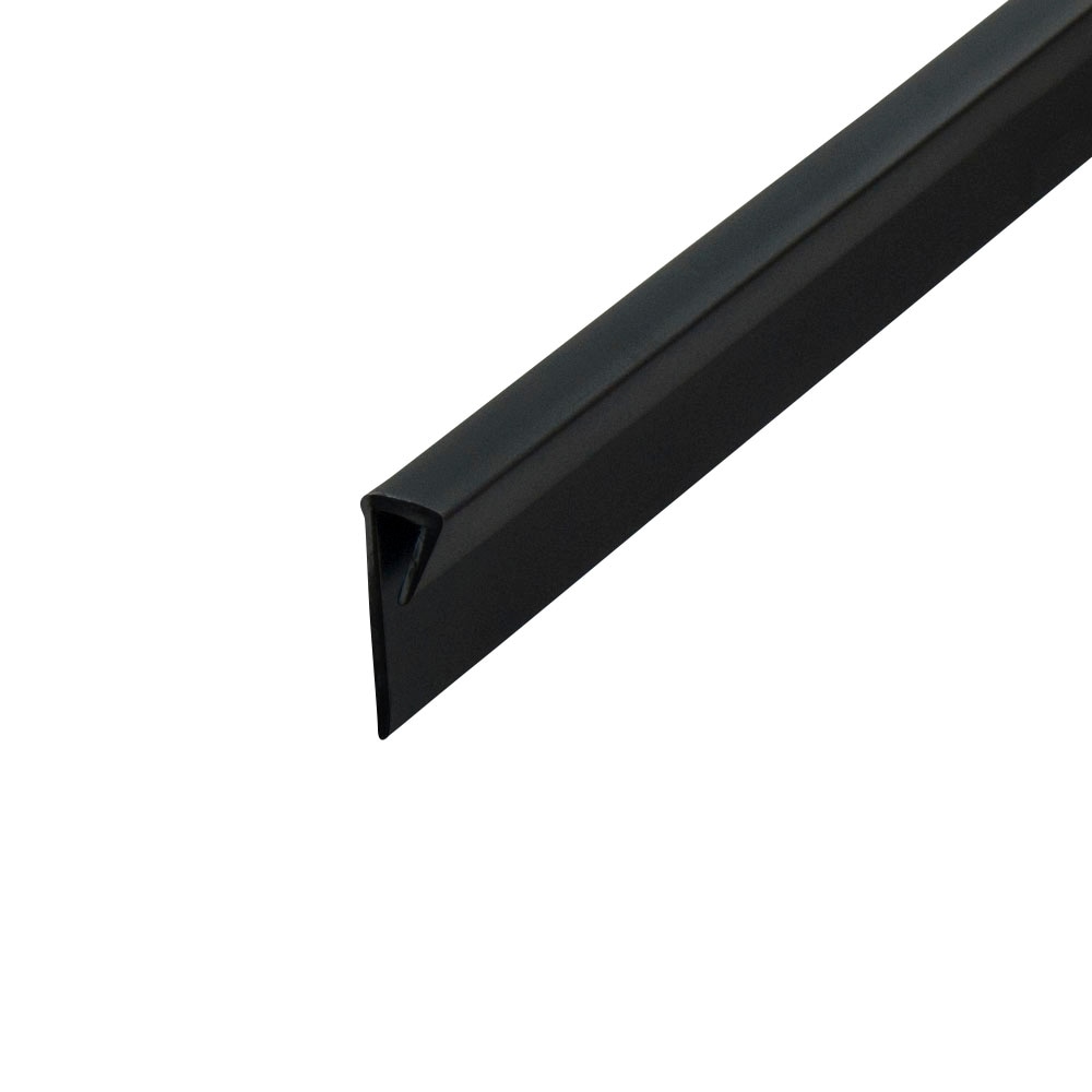 Outwater 3P1.27.01058 J Channel Fits Material 1/16-in Thick Black Styrene Cap Moulding 8-ft Length Pro Pack (Pack of 5, 40-ft Total)