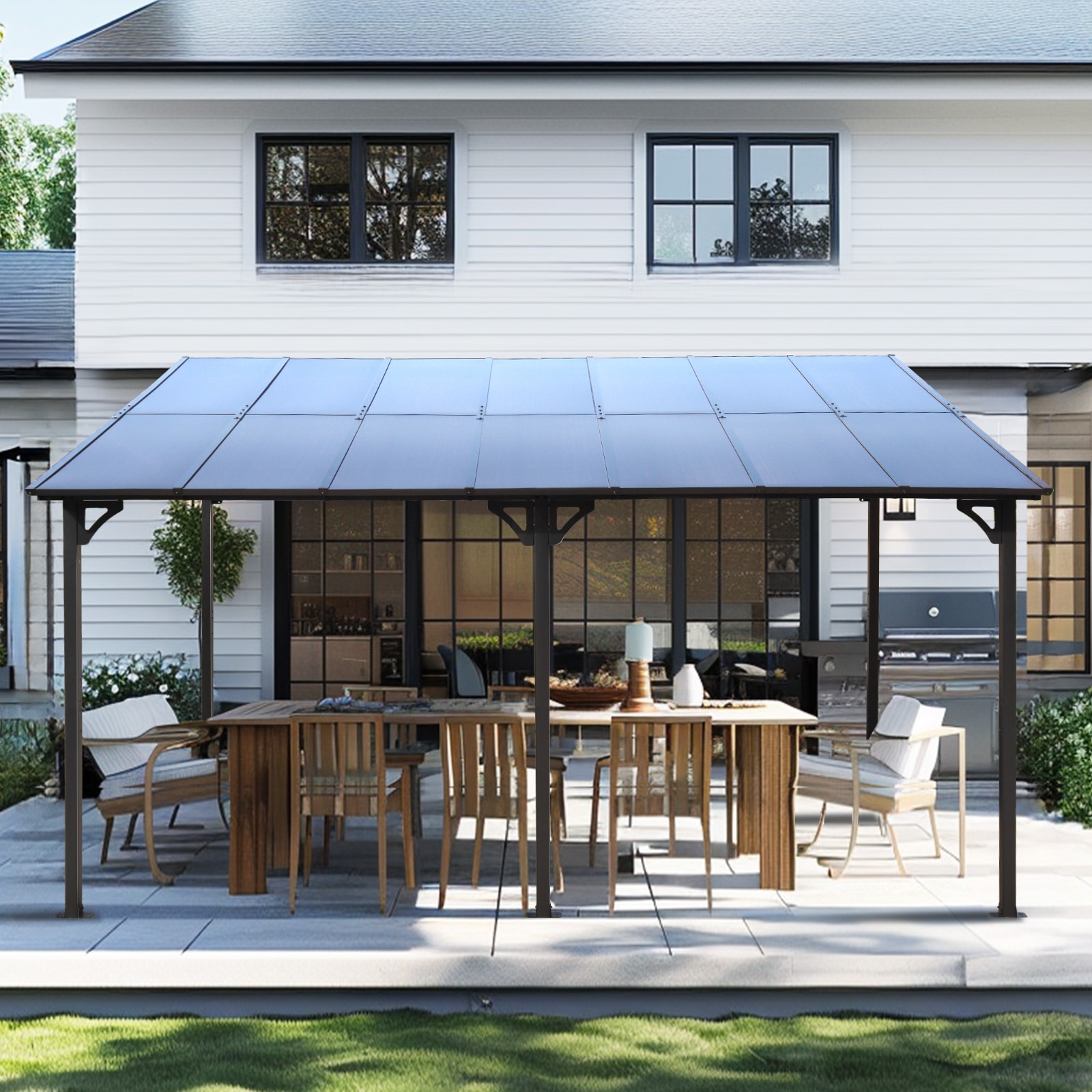 ToolCat BZ2-30-PW 14-ft x 10-ft Grey Gazebo with Hardtop Roof