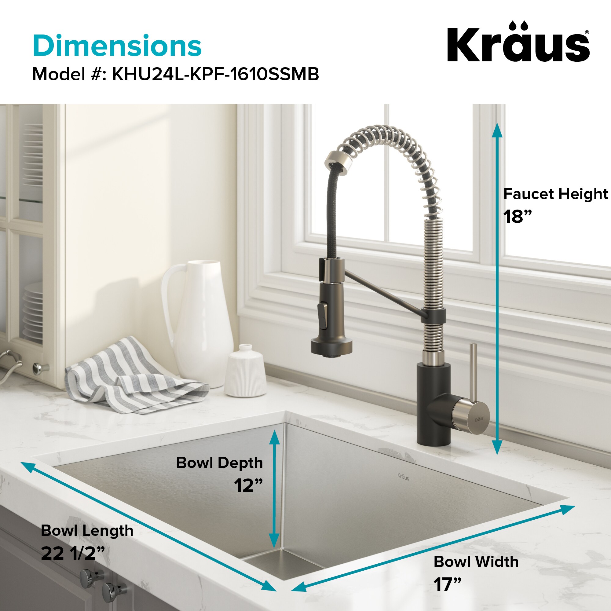 Kraus 18.5-in x 24-in 1-Basin Stainless Steel Undermount Laundry Sink ...