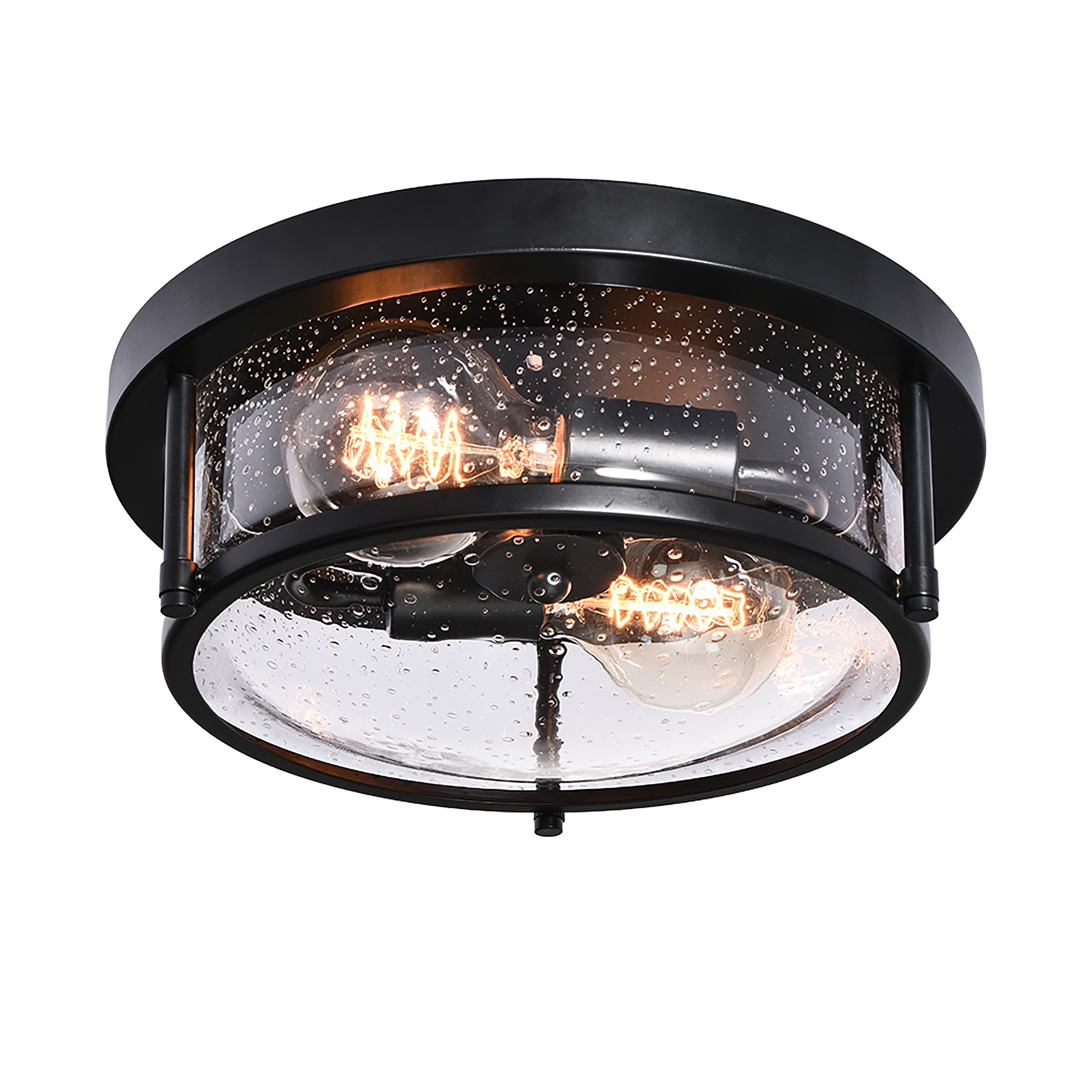 Zicbol PD1014951 LUMIN 2 -Light 11.8-in Matte Black Flush Mount Light