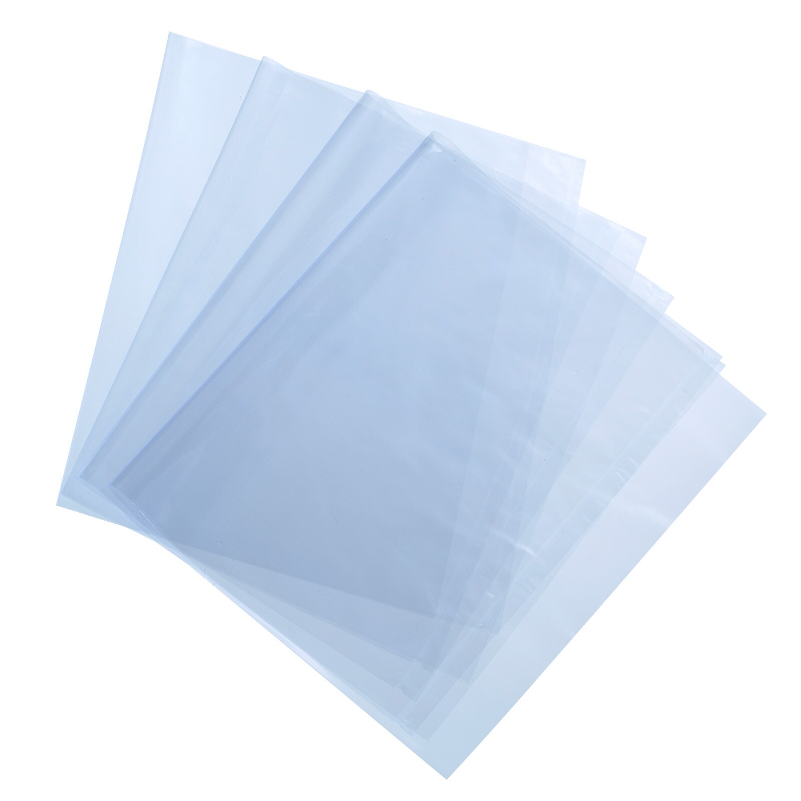 Unique Bargains 100Pcs 12x7 Inch Shrink Wrap Bags Blue Clear PVC Heat Shrink Wrap for Gift Basket Bath Soaps Candles and Homemade DIY Projects