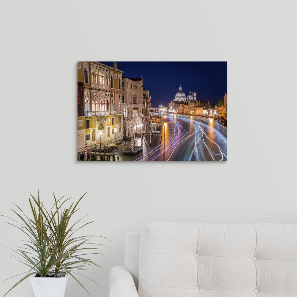 GreatBigCanvas Grand Canal Lit Up at Night, Ven 16-in H x 24-in W ...