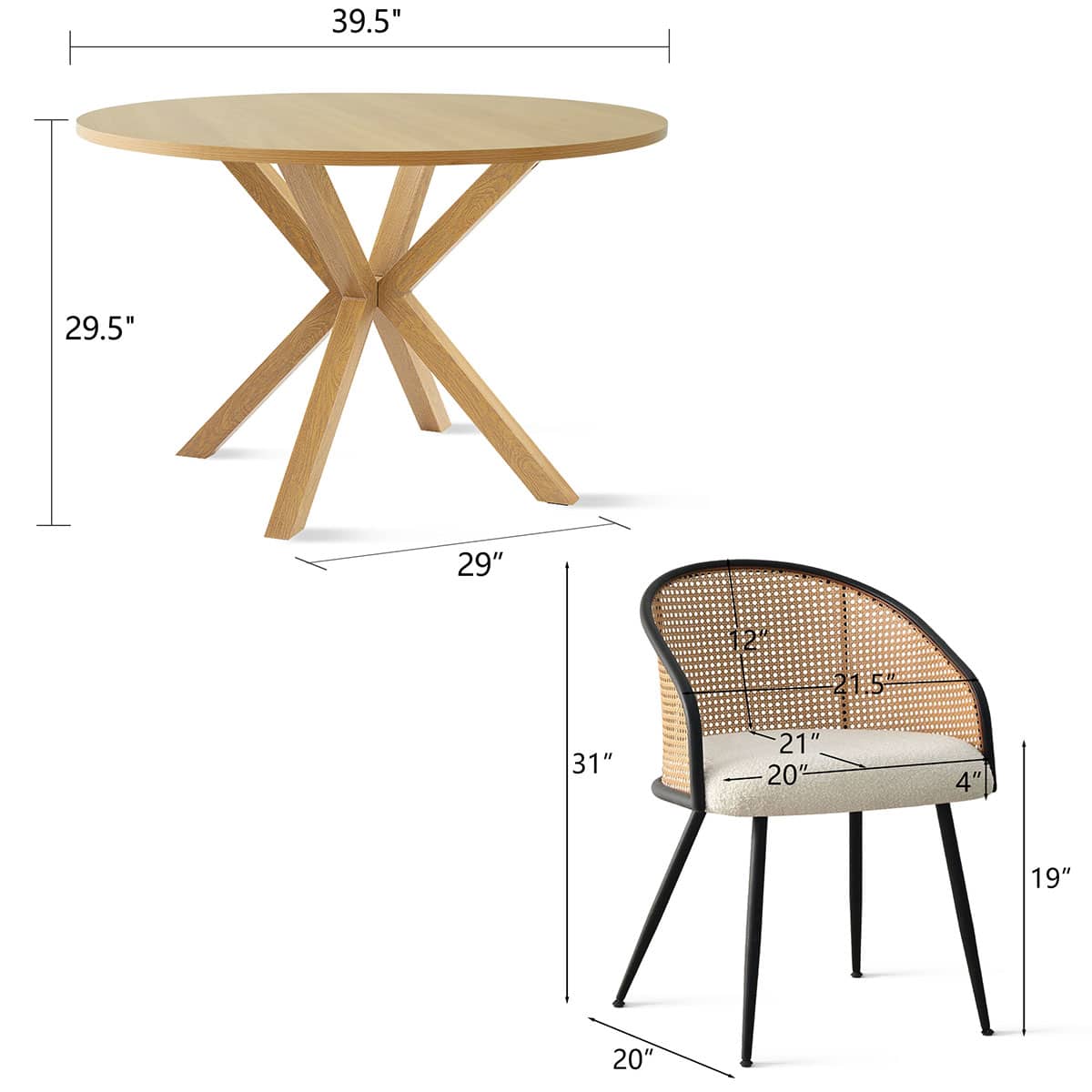 Maison Boucle OLIVER-WD+JULES-OKWH Dining-Sets - View #3