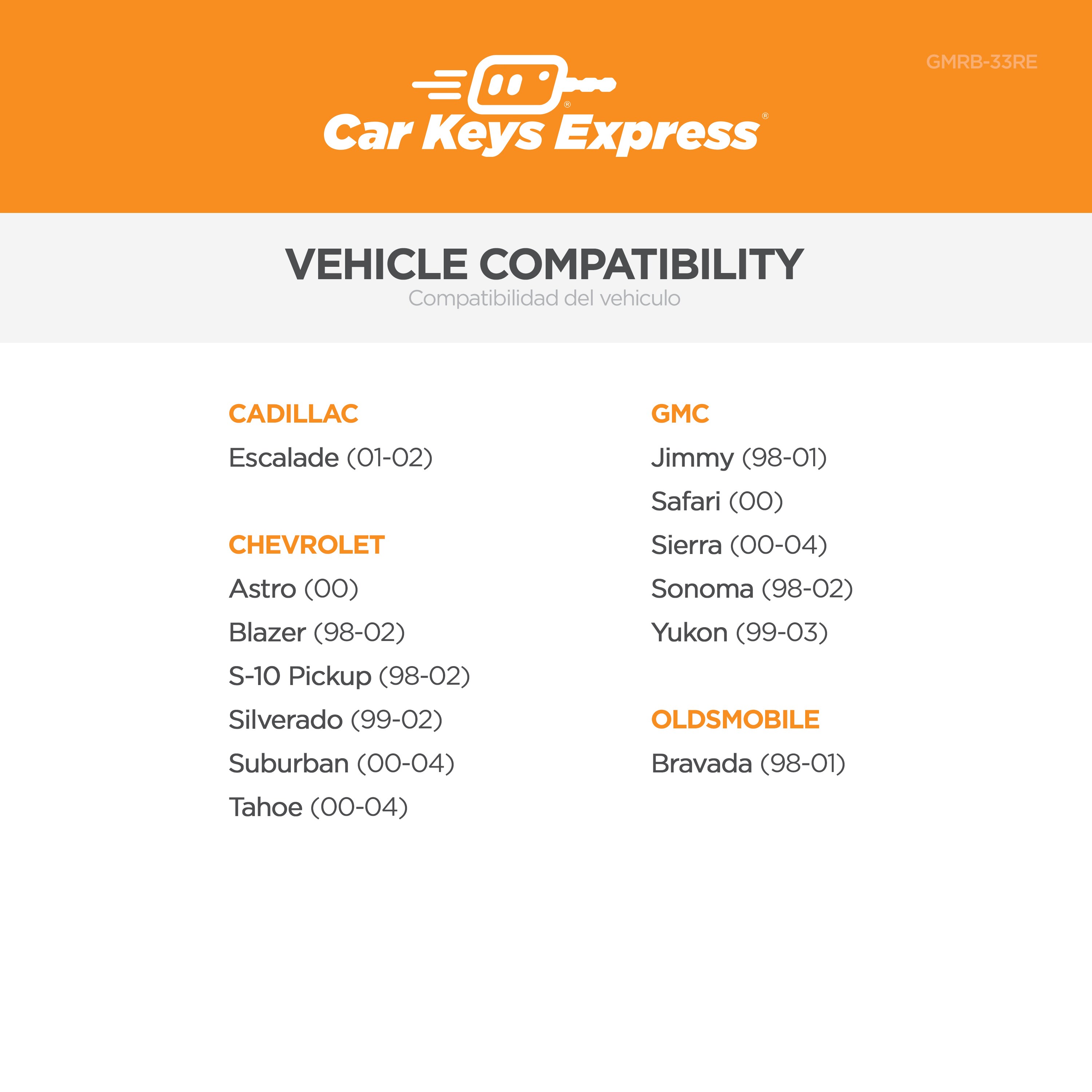 Car Keys Express GMRB-33RE Key-Accessories - View #2