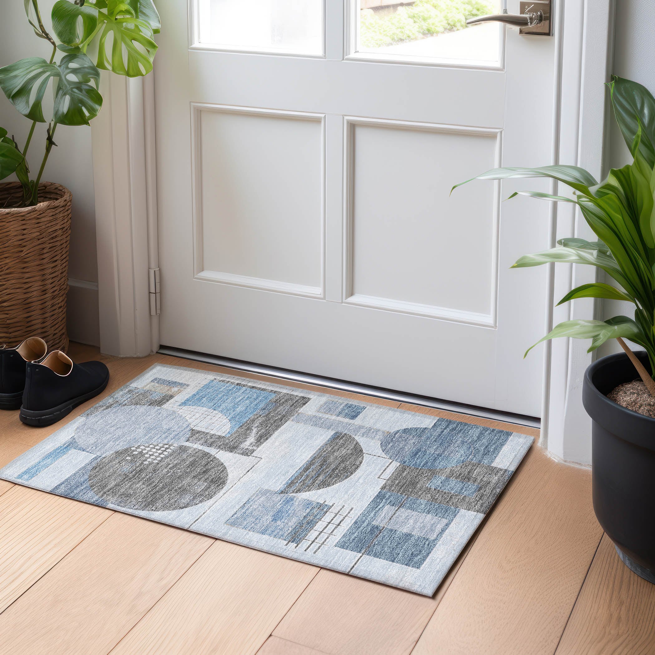 Addison Rugs ACN1695BU20X30 Chantille ACN1695BU 1 x 2 (ft) Loomed Blue Rectangular Indoor/Outdoor Machine washable Pet Friendly Area rug