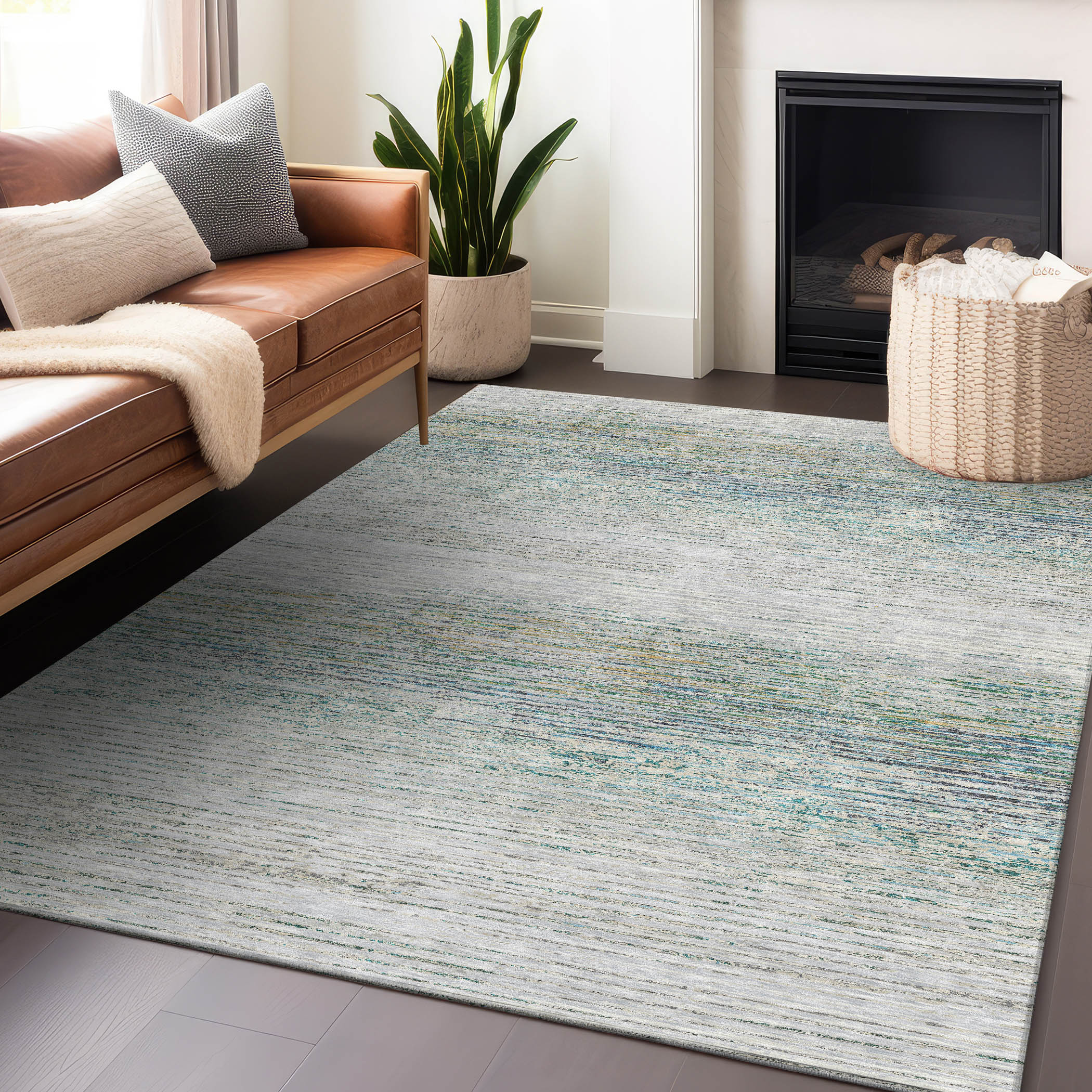 Addison Rugs ACN1269LN10X14 Chantille ACN1269LN 10 x 14 (ft) Polyester Linen Rectangular Indoor/Outdoor Geometric Machine washable Area rug