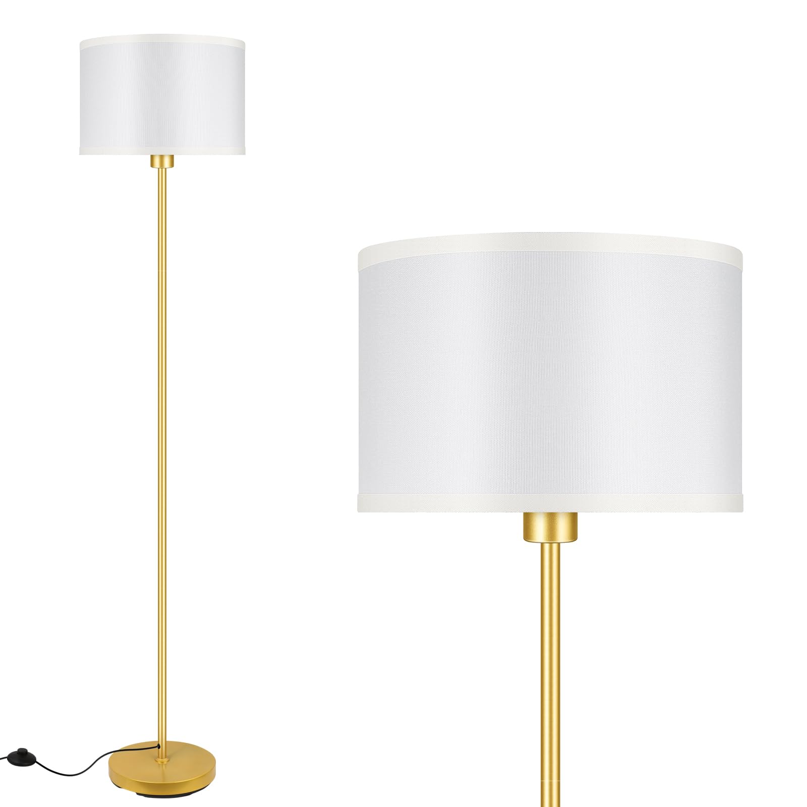 LAIFUCAM Gold Floor Lamp for Living Room Modern Tall Standing Lamp with ...