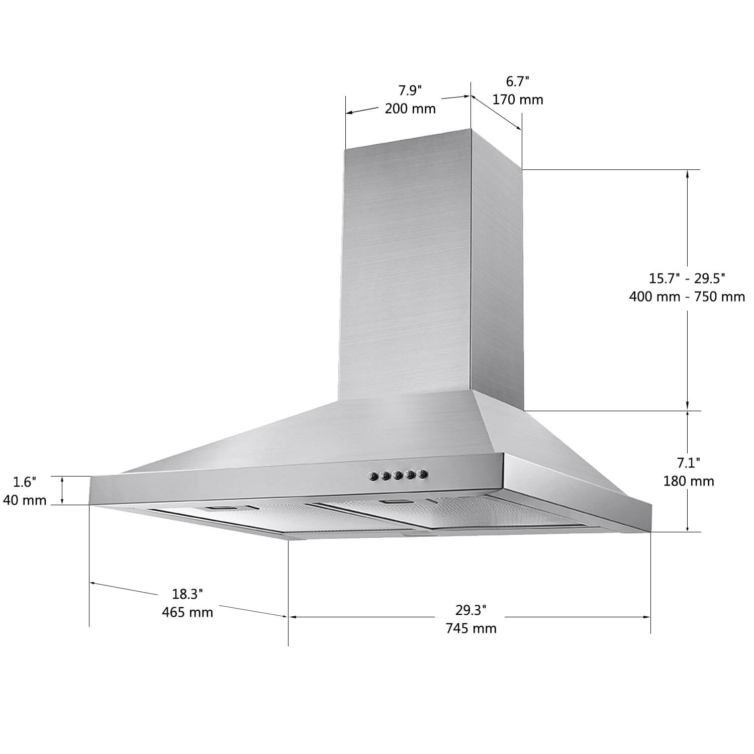 Tieasy 177A Wall-Mounted-Range-Hoods - View #7