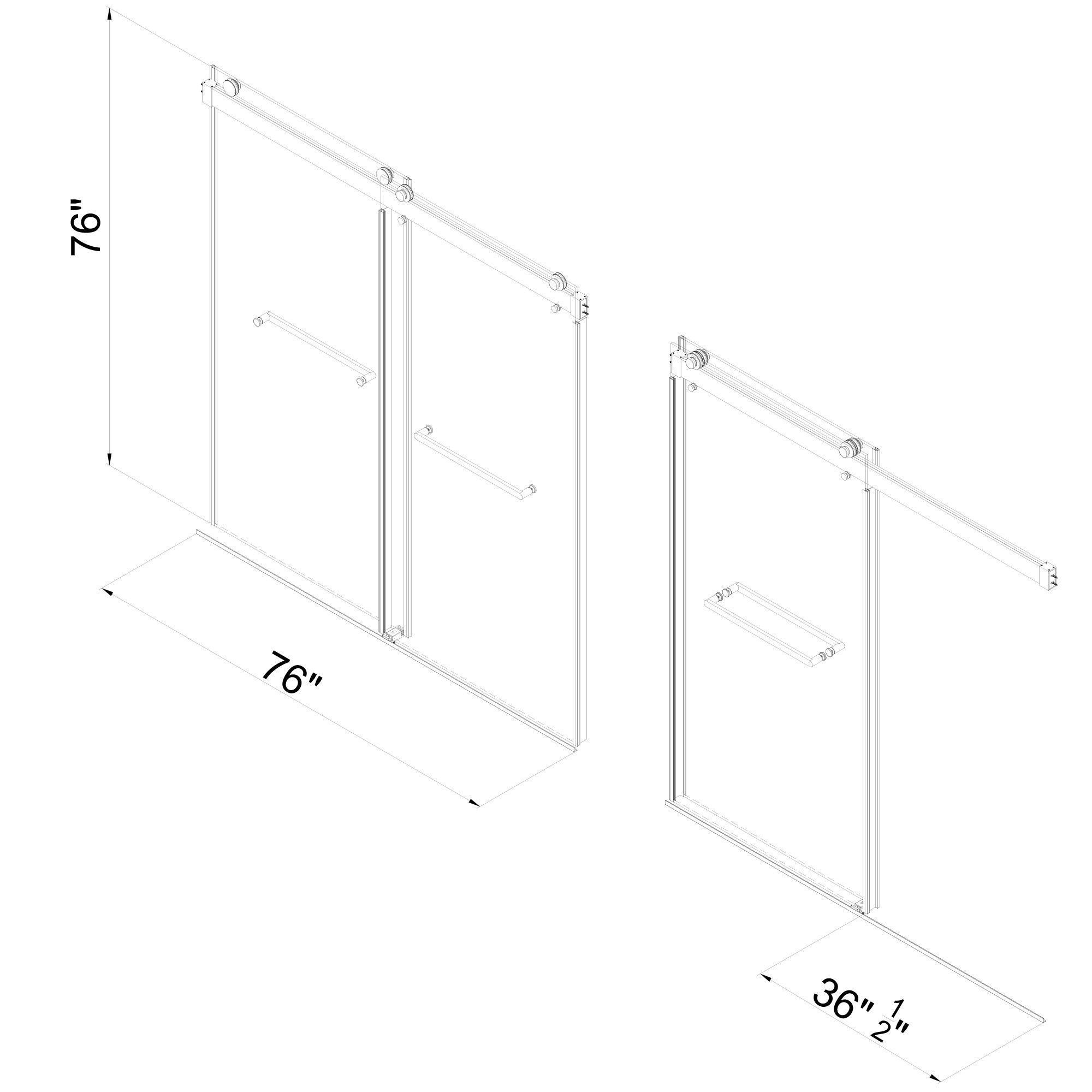 WELLFOR CV-DS13-7676BR Shower-Doors - View #8