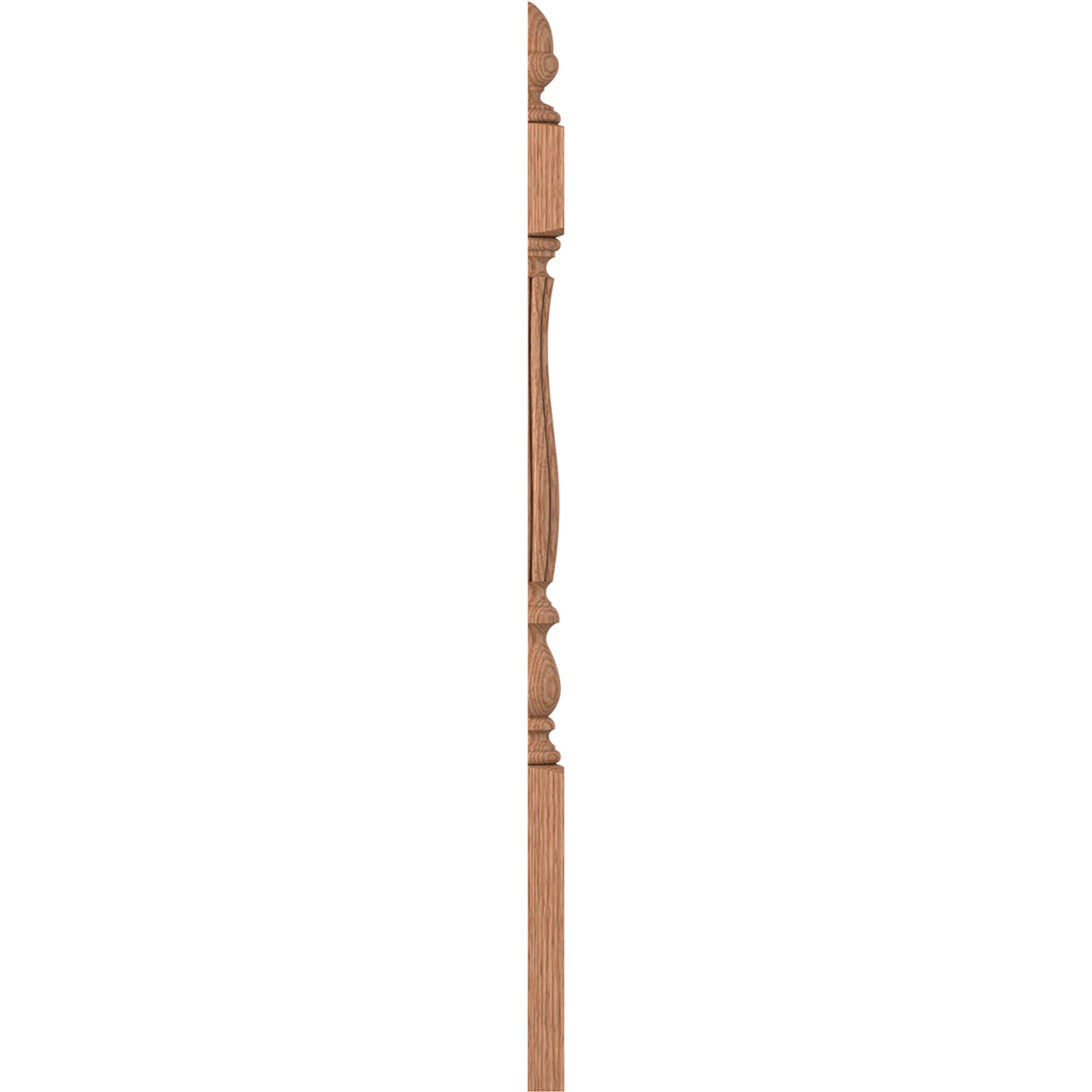 L.J. Smith Stair Systems LJB-3940 1-2-O 3.25-in x 47.75-in Unfinished Red oak Stair Newel Post