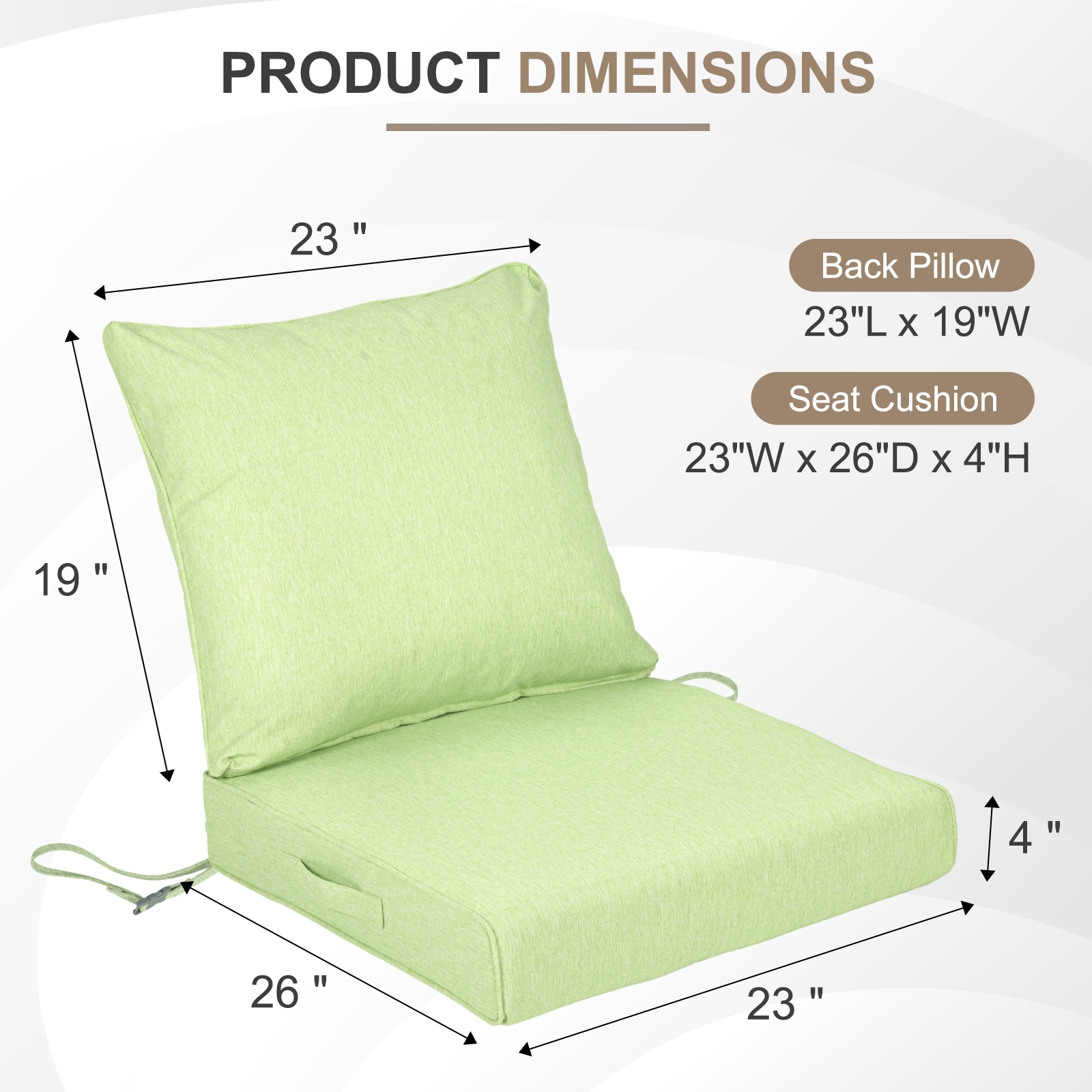Aoodor A402-PLGLG Patio-Furniture-Cushions - View #4