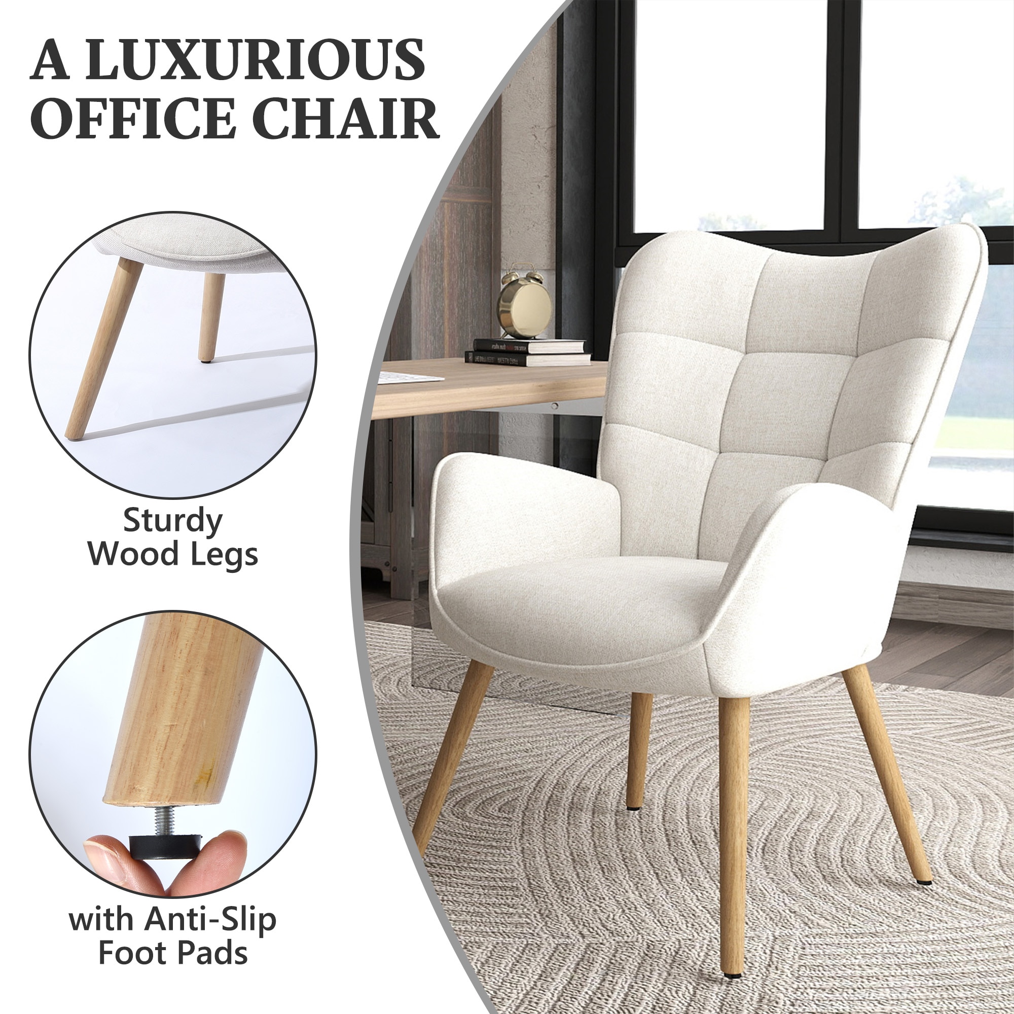 Homy Casa KGAMT CREAM Office-Chairs - View #6