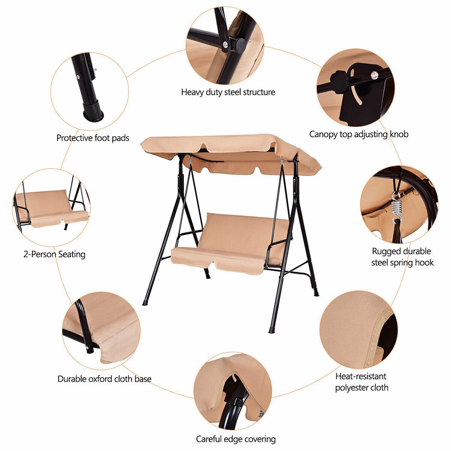 Forclover HYFC-SW493ZS Replace-Porch-Swing-Glider-Tops - View #4